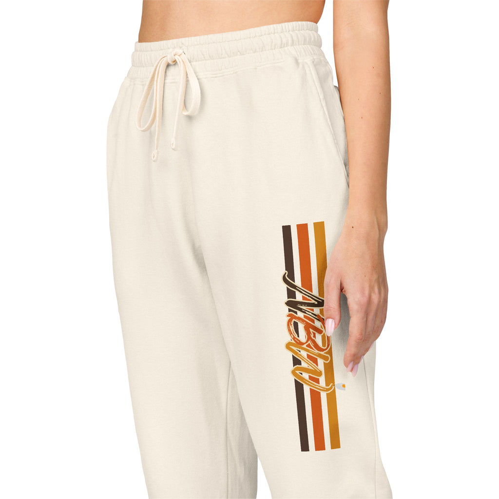 Men's Comfort Color Olive 'Navy' Graphic NBW Sweatpants — Casual Fleece Joggers with Side Print