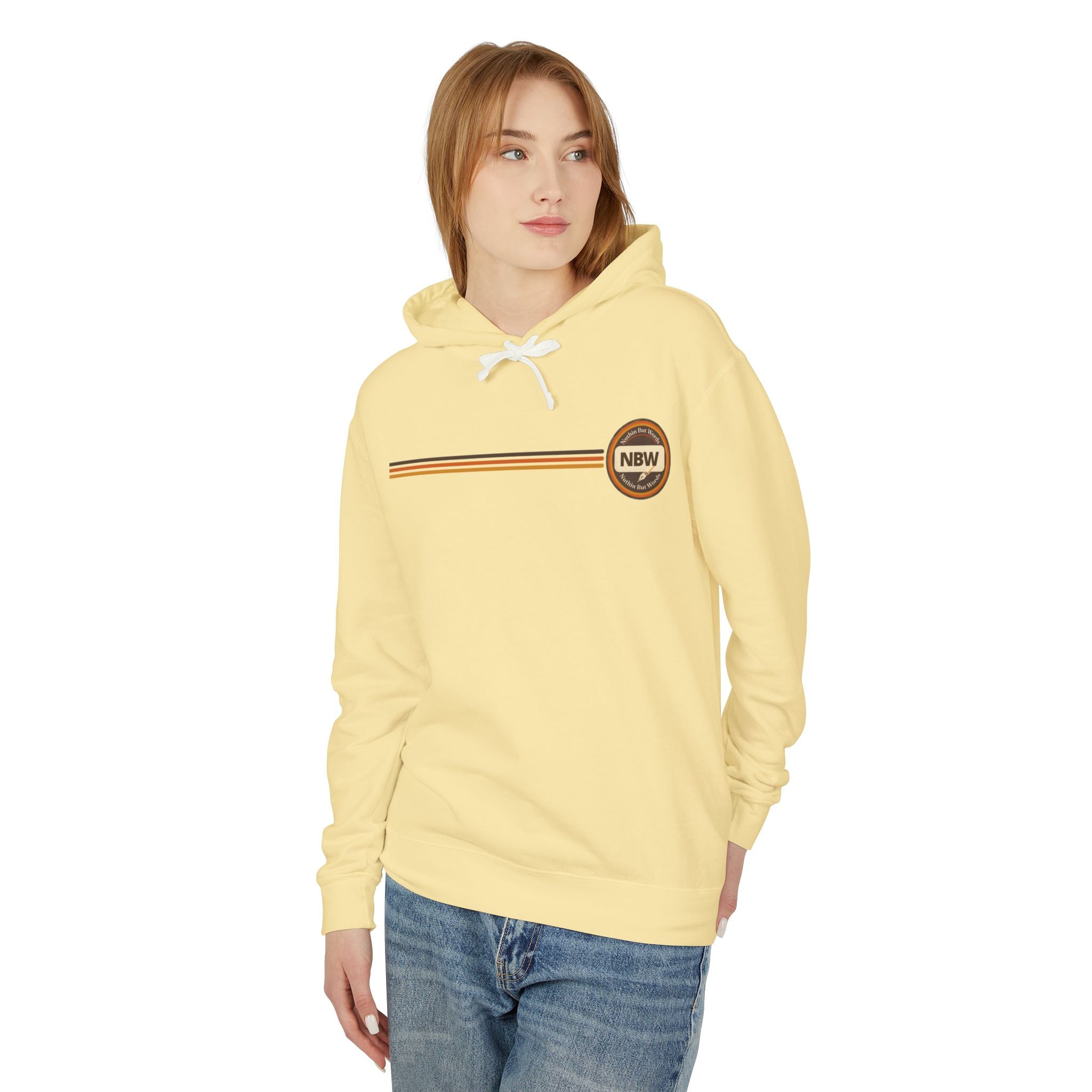 NBW Retro Stripe Hoodie — Lightweight Vintage Logo Sweatshirt