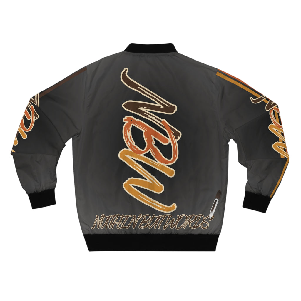 Men's Bomber Jacket —Pepper 'NBW' Script Logo All-Over Print