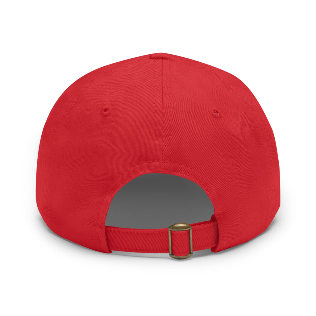 NBW Leather Patch Dad Hat — Vintage Round Logo Baseball Cap