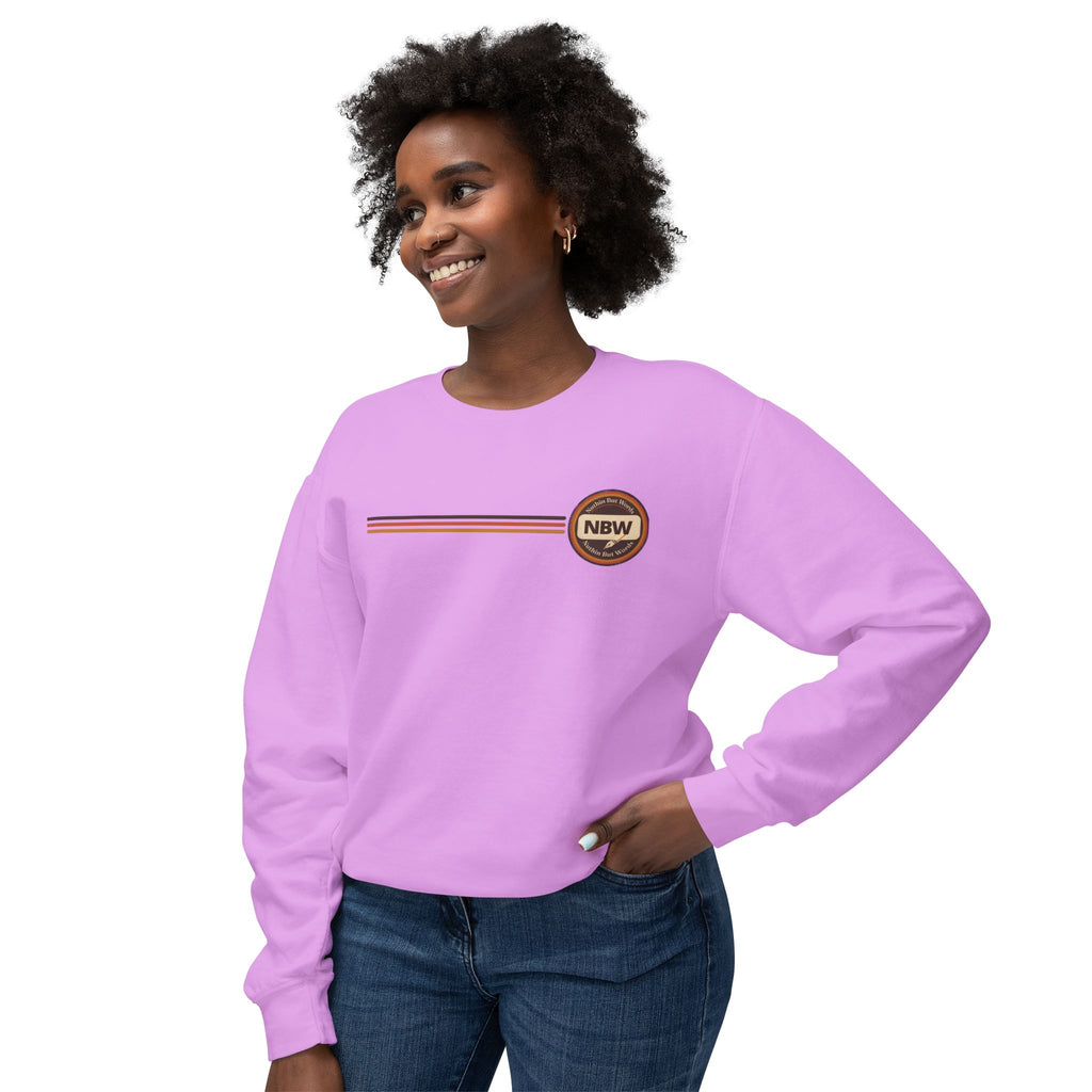 Crewneck Sweatshirt — Retro NBW Stripe Logo Lightweight Pullover