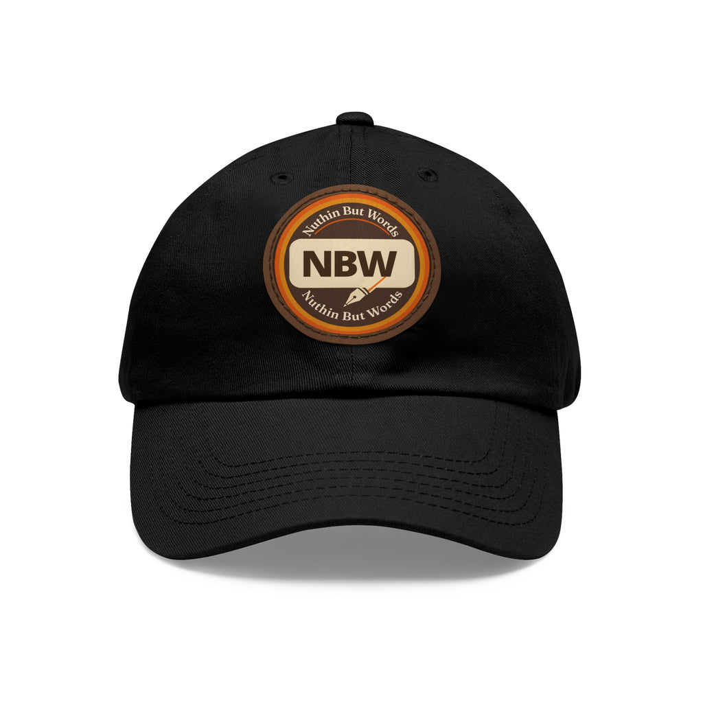 NBW Leather Patch Dad Hat — Vintage Round Logo Baseball Cap