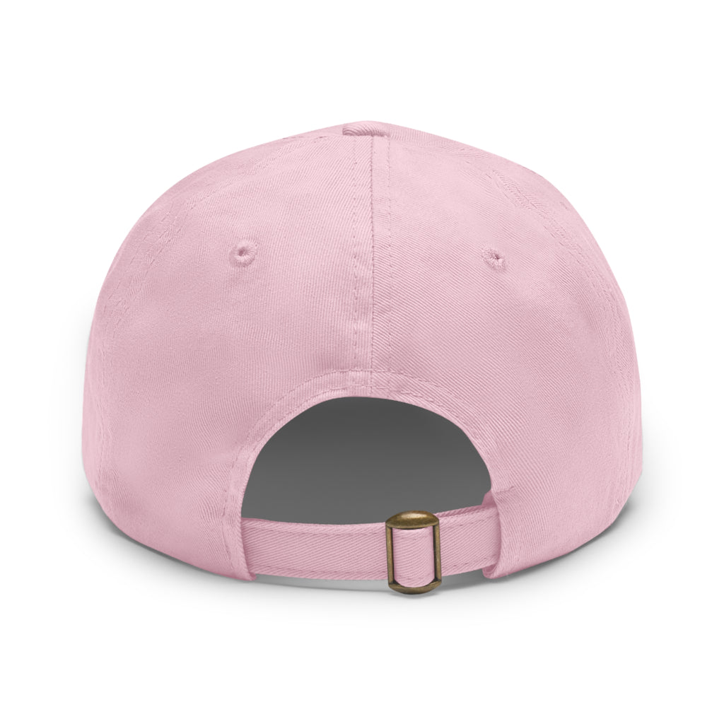 NBW Leather Patch Dad Hat — Vintage Round Logo Baseball Cap