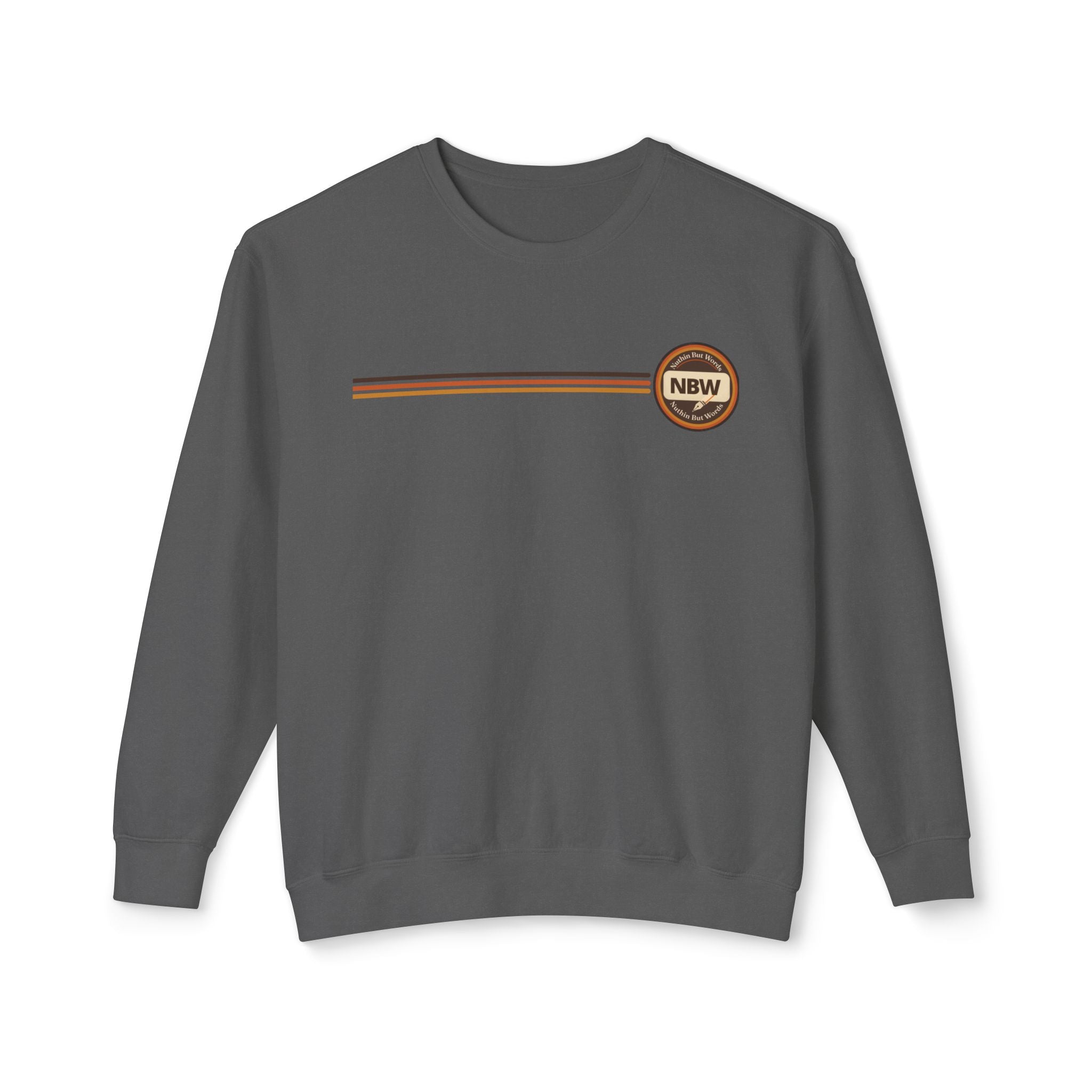 Crewneck Sweatshirt — Retro NBW Stripe Logo Lightweight Pullover