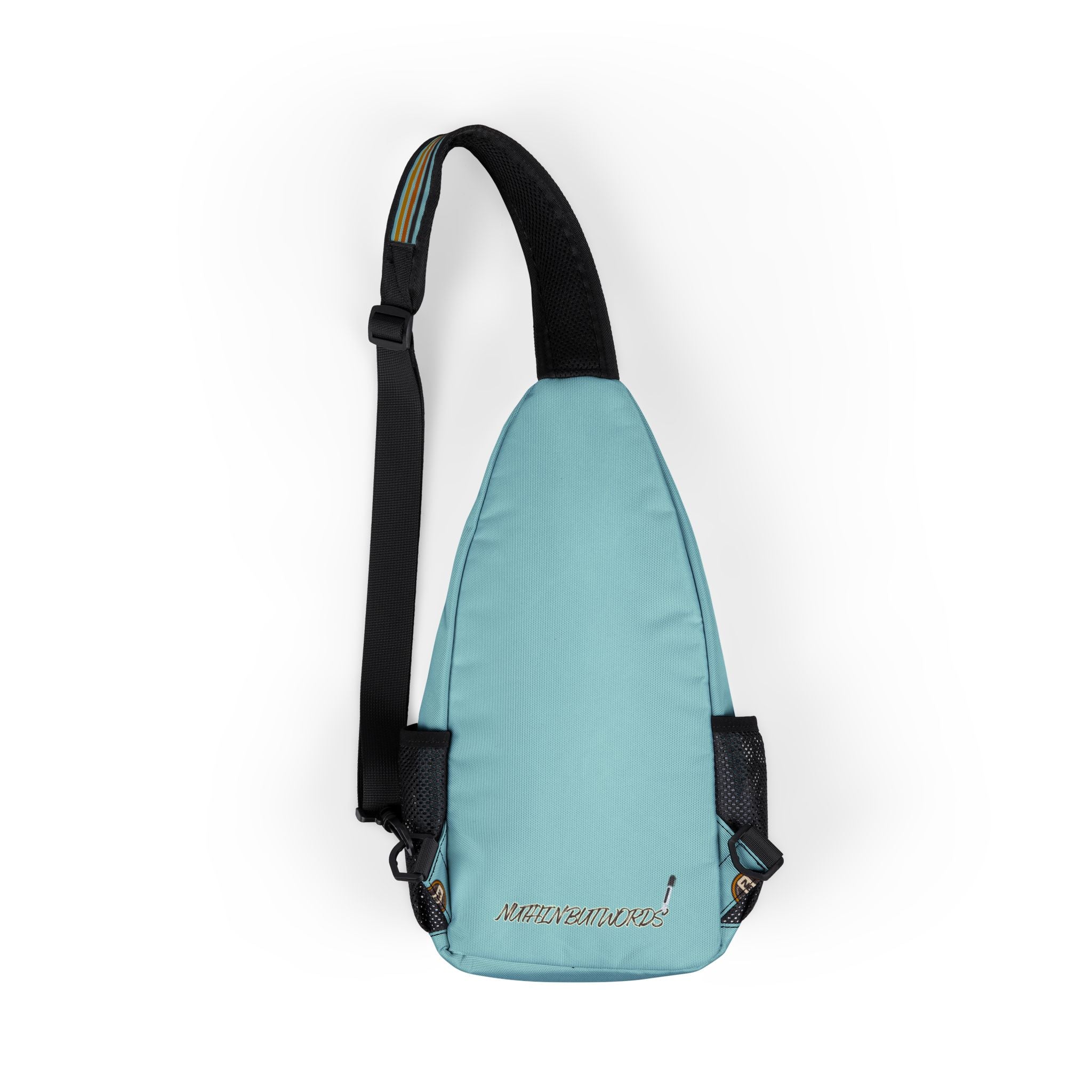NBW Retro Stripe Chest Bag –Chalky Mint Sling Pack Branded with Script