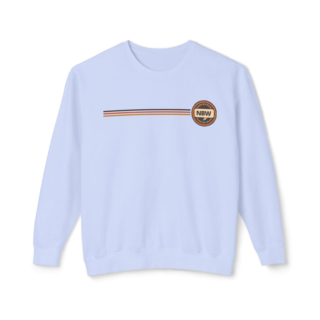 Crewneck Sweatshirt — Retro NBW Stripe Logo Lightweight Pullover