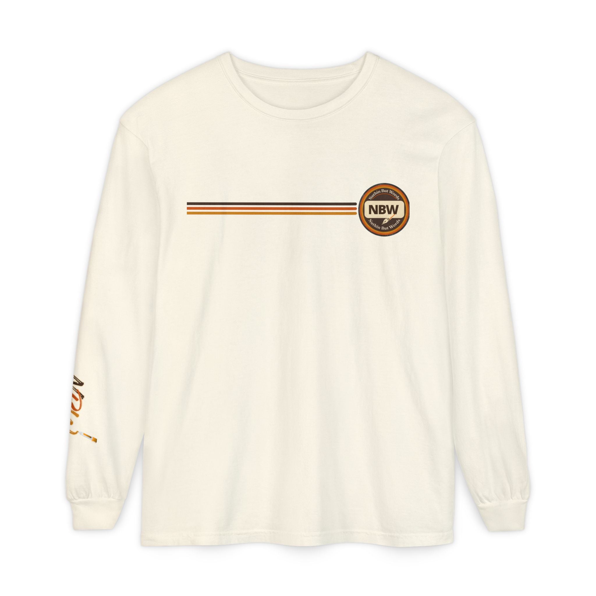 Comfort Colors, NBW Retro Stripe Long Sleeve Branded Tee