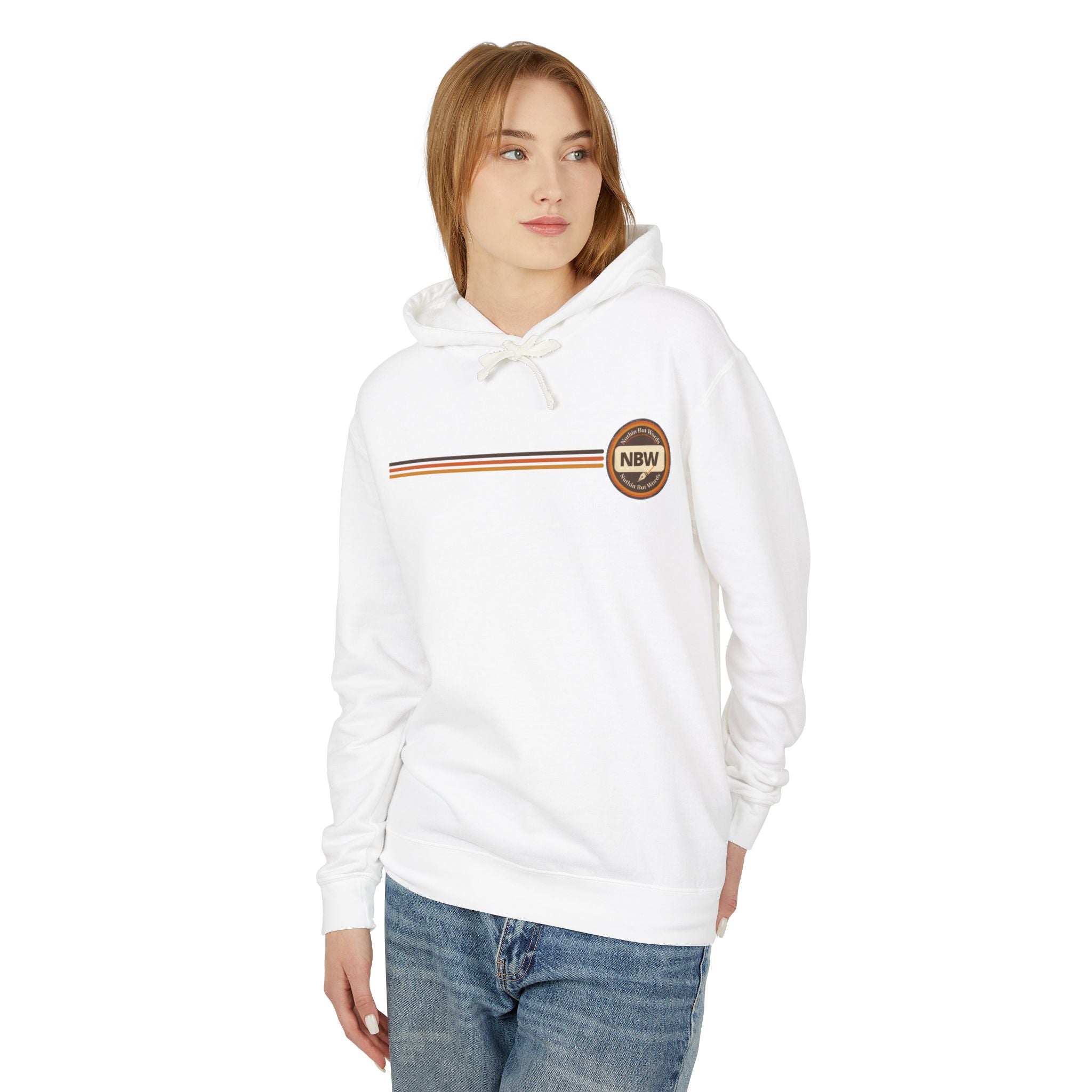 NBW Retro Stripe Hoodie — Lightweight Vintage Logo Sweatshirt