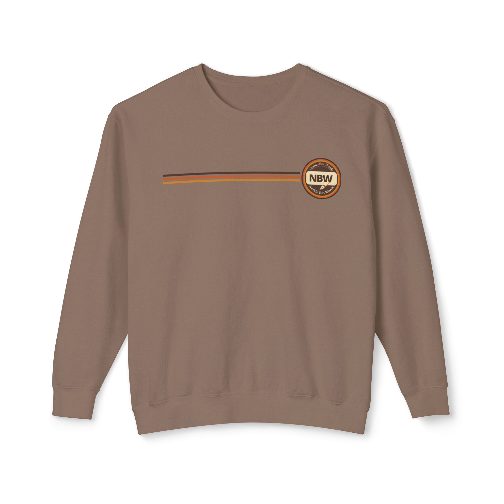 Crewneck Sweatshirt — Retro NBW Stripe Logo Lightweight Pullover