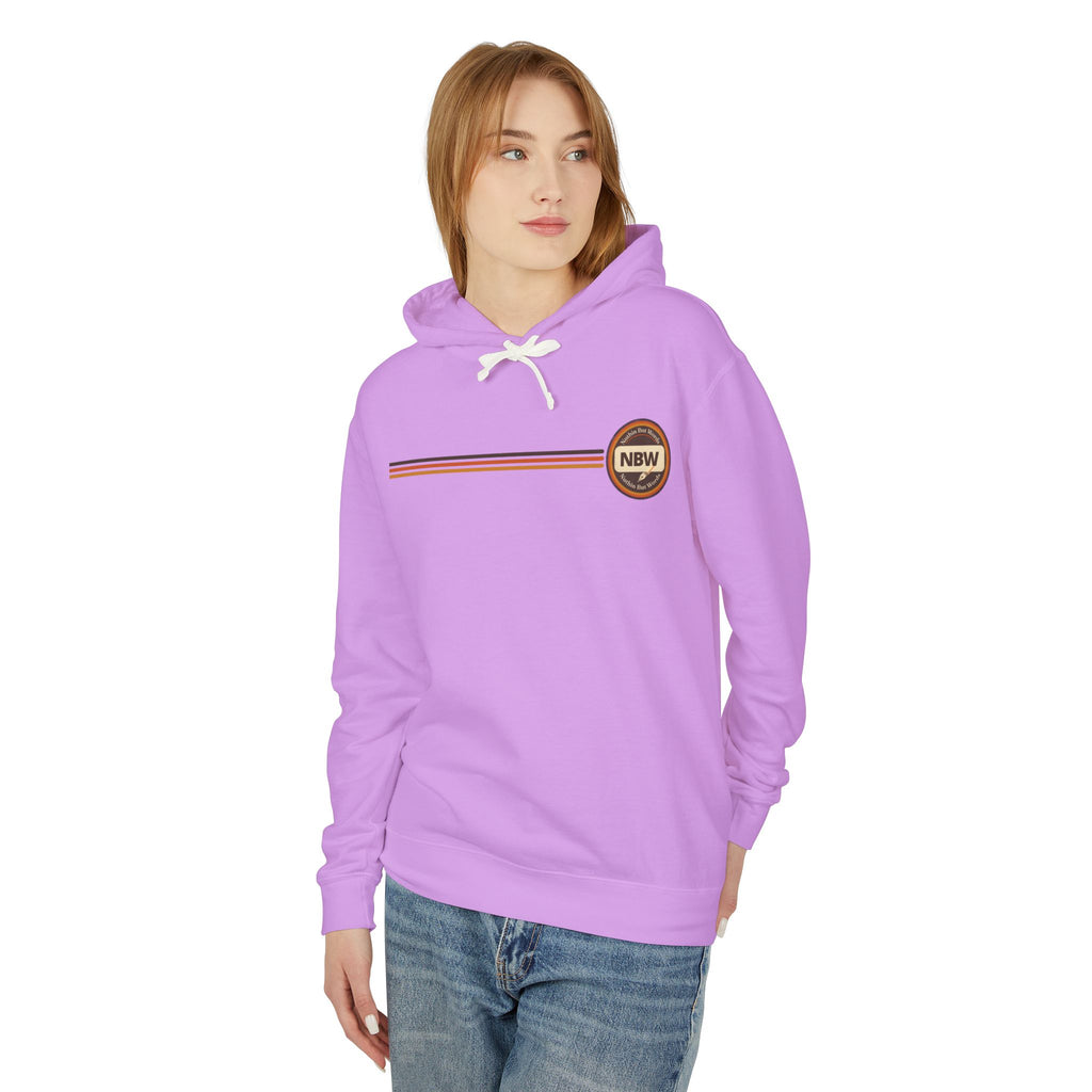 NBW Retro Stripe Hoodie — Lightweight Vintage Logo Sweatshirt
