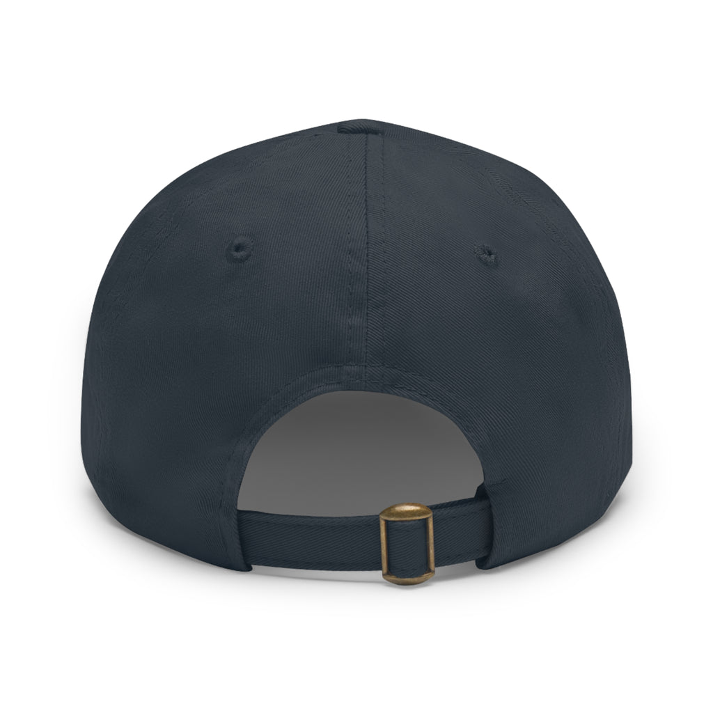 NBW Leather Patch Dad Hat — Vintage Round Logo Baseball Cap