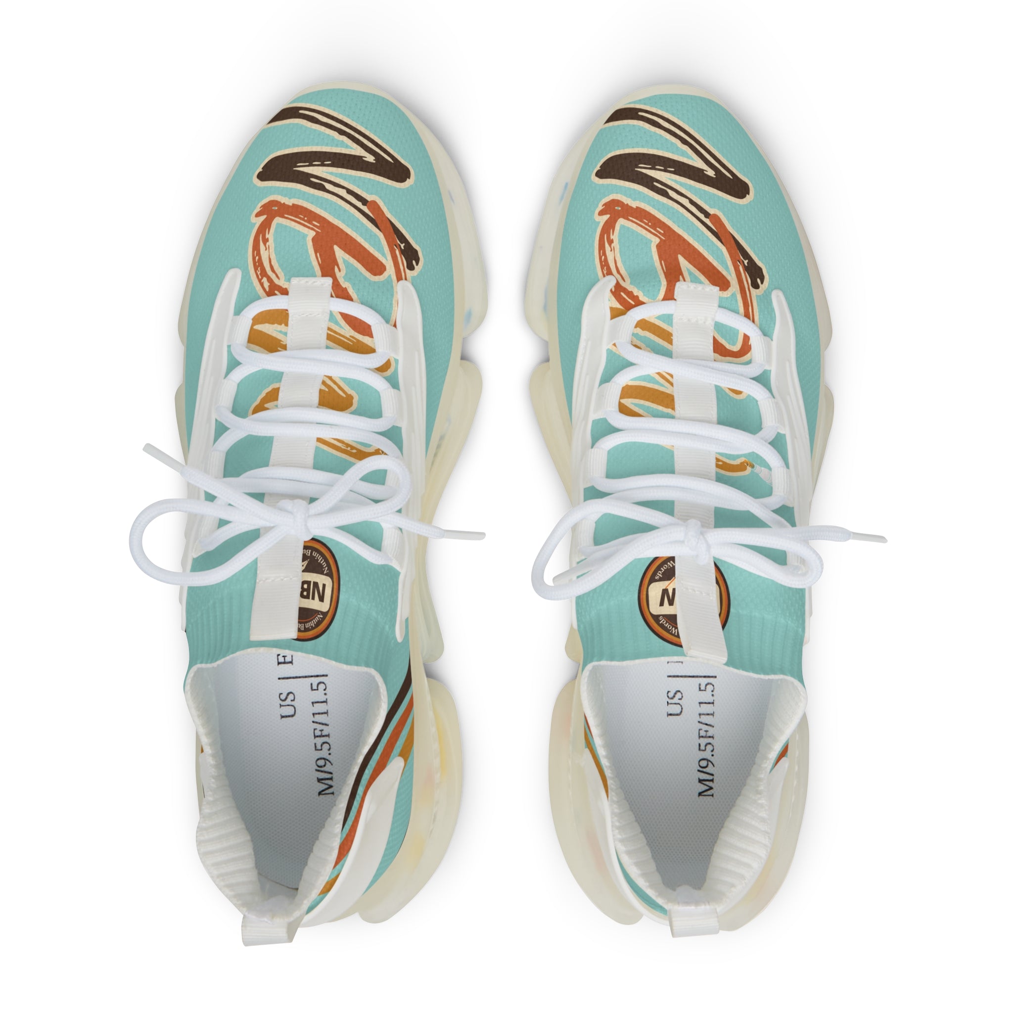 NBW Mesh Running Sneakers — Lightweight chalky Mint Graphic Athletic Shoes