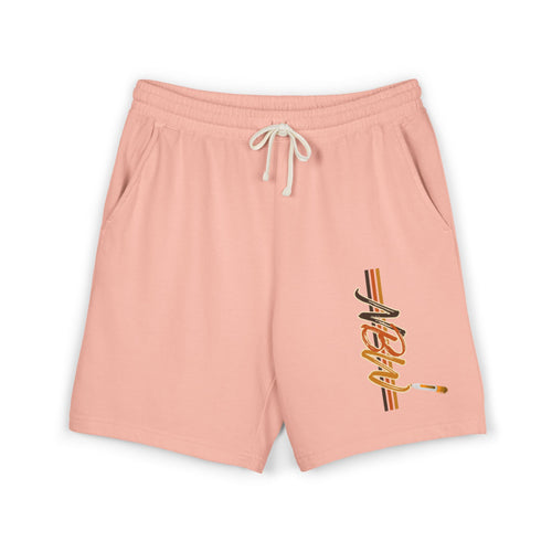 MBW Sweat Shorts — Retro Stripe 'Alone' Graphic Lightweight Fleece