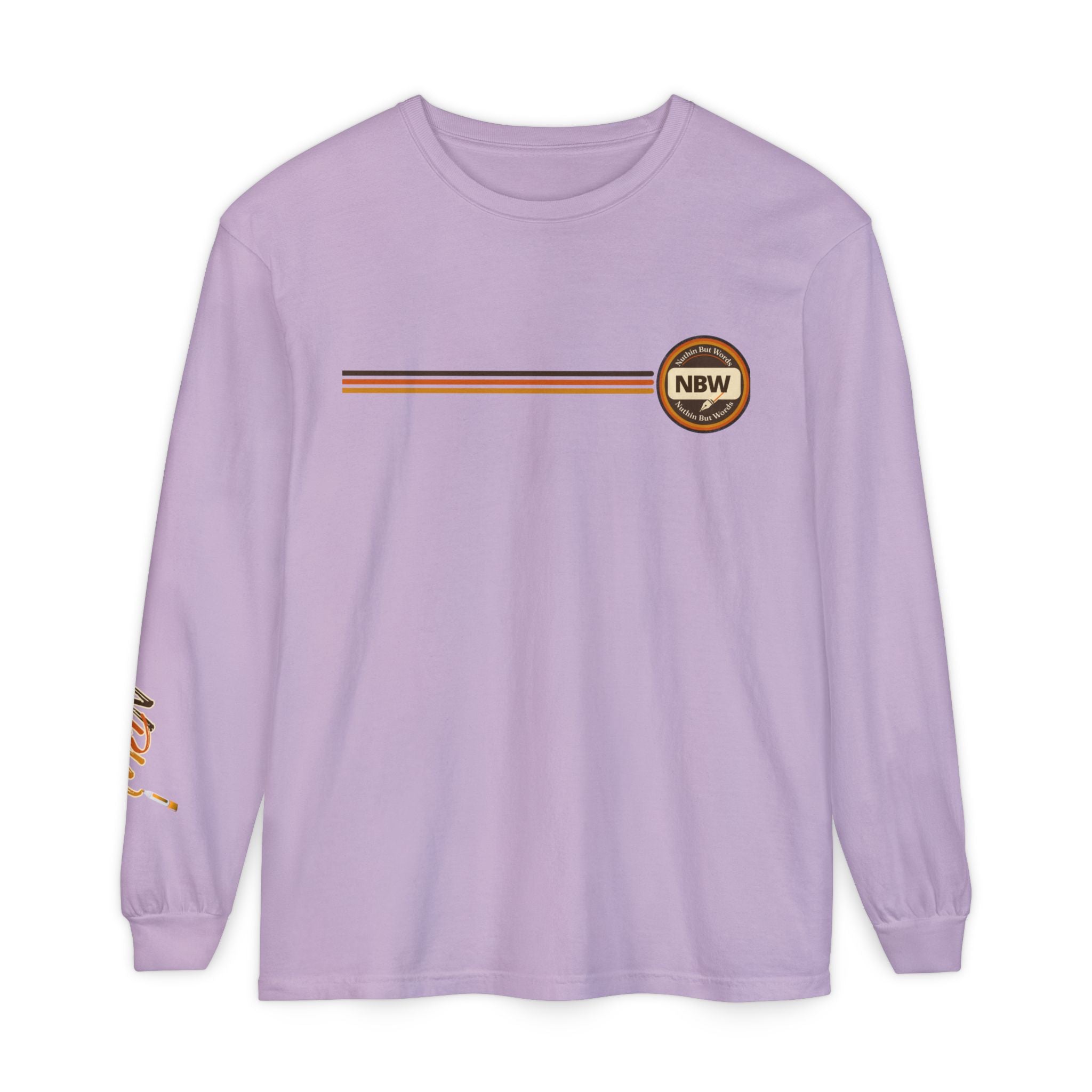 Comfort Colors, NBW Retro Stripe Long Sleeve Branded Tee
