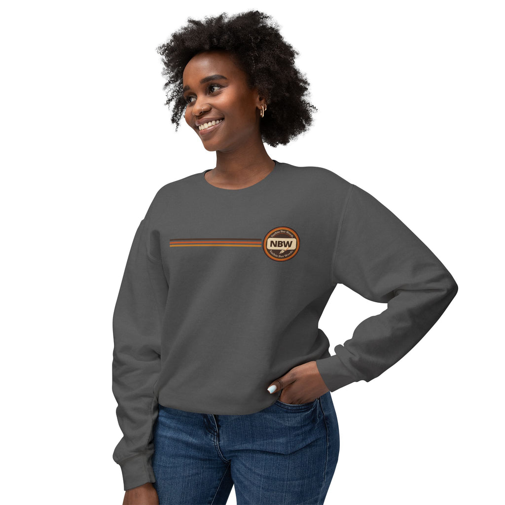 Crewneck Sweatshirt — Retro NBW Stripe Logo Lightweight Pullover