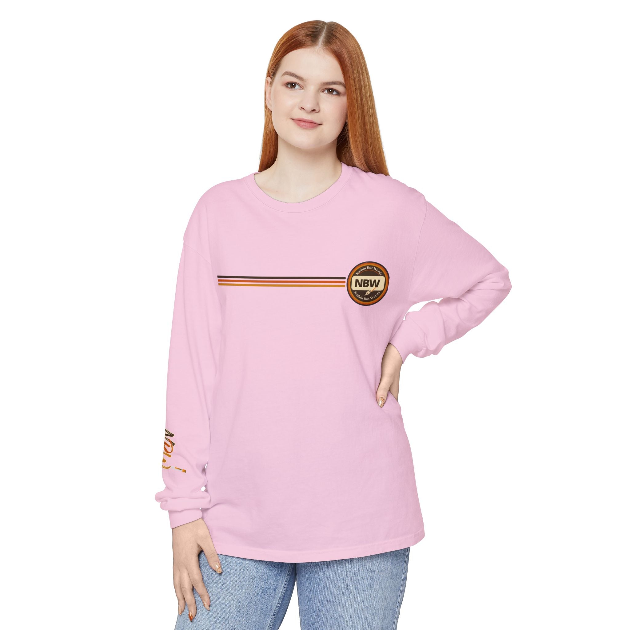 Comfort Colors, NBW Retro Stripe Long Sleeve Branded Tee