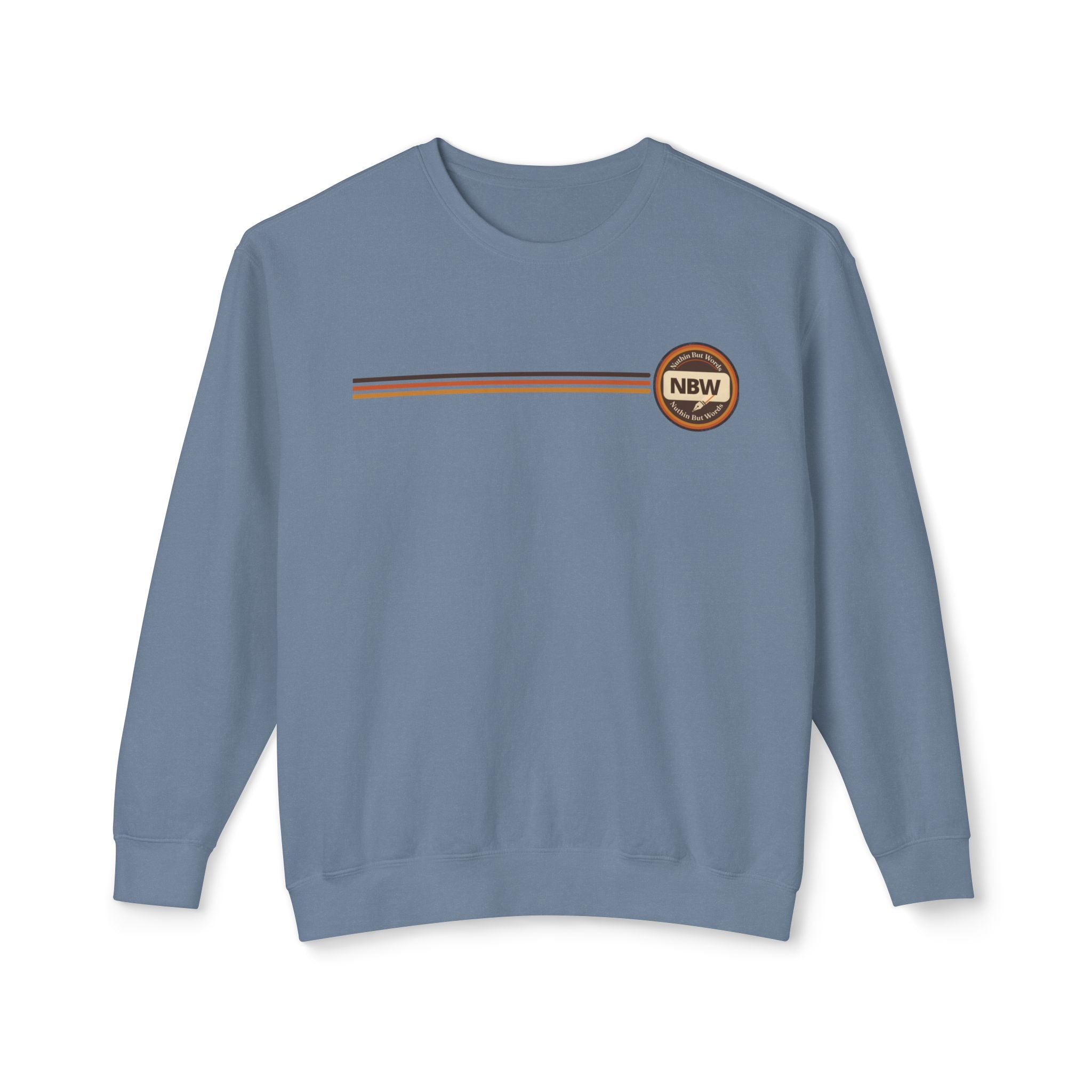 Crewneck Sweatshirt — Retro NBW Stripe Logo Lightweight Pullover
