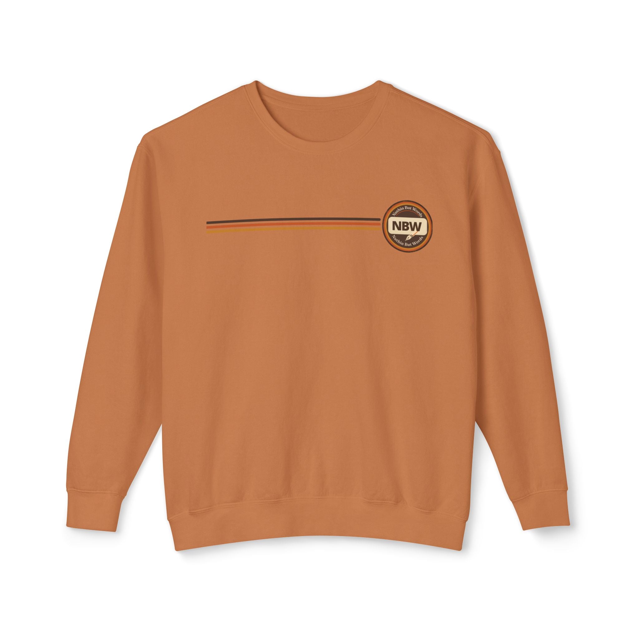 Crewneck Sweatshirt — Retro NBW Stripe Logo Lightweight Pullover