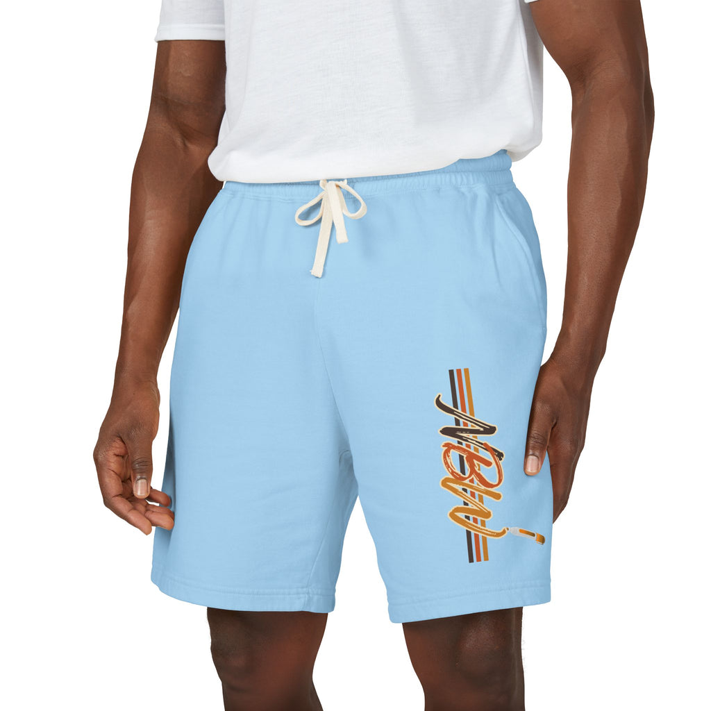 MBW Sweat Shorts — Retro Stripe 'Alone' Graphic Lightweight Fleece
