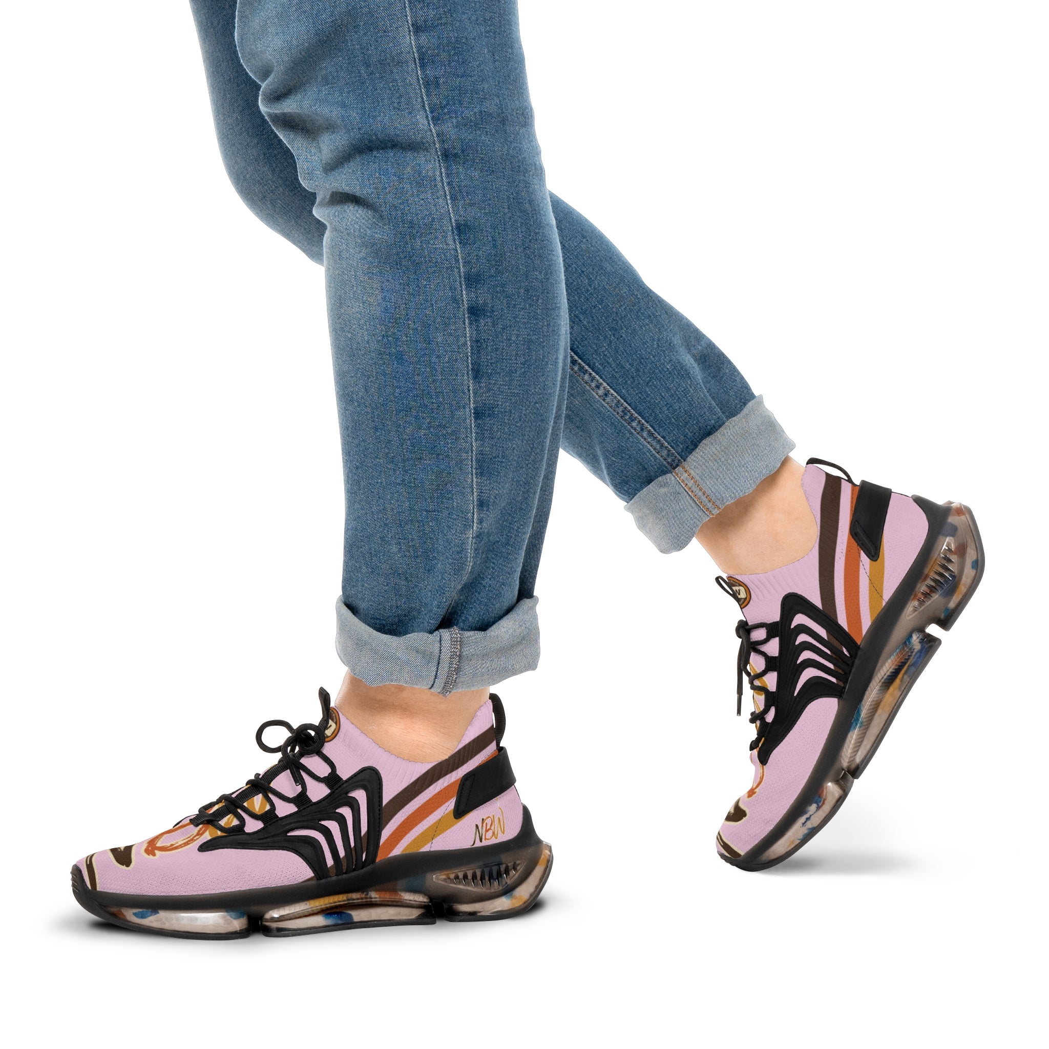 NBW Mesh Running Sneakers — Lightweight Blossom Graphic Athletic Shoes