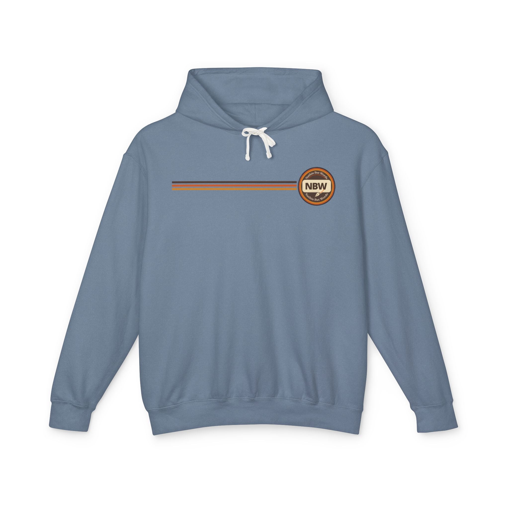 NBW Retro Stripe Hoodie — Lightweight Vintage Logo Sweatshirt