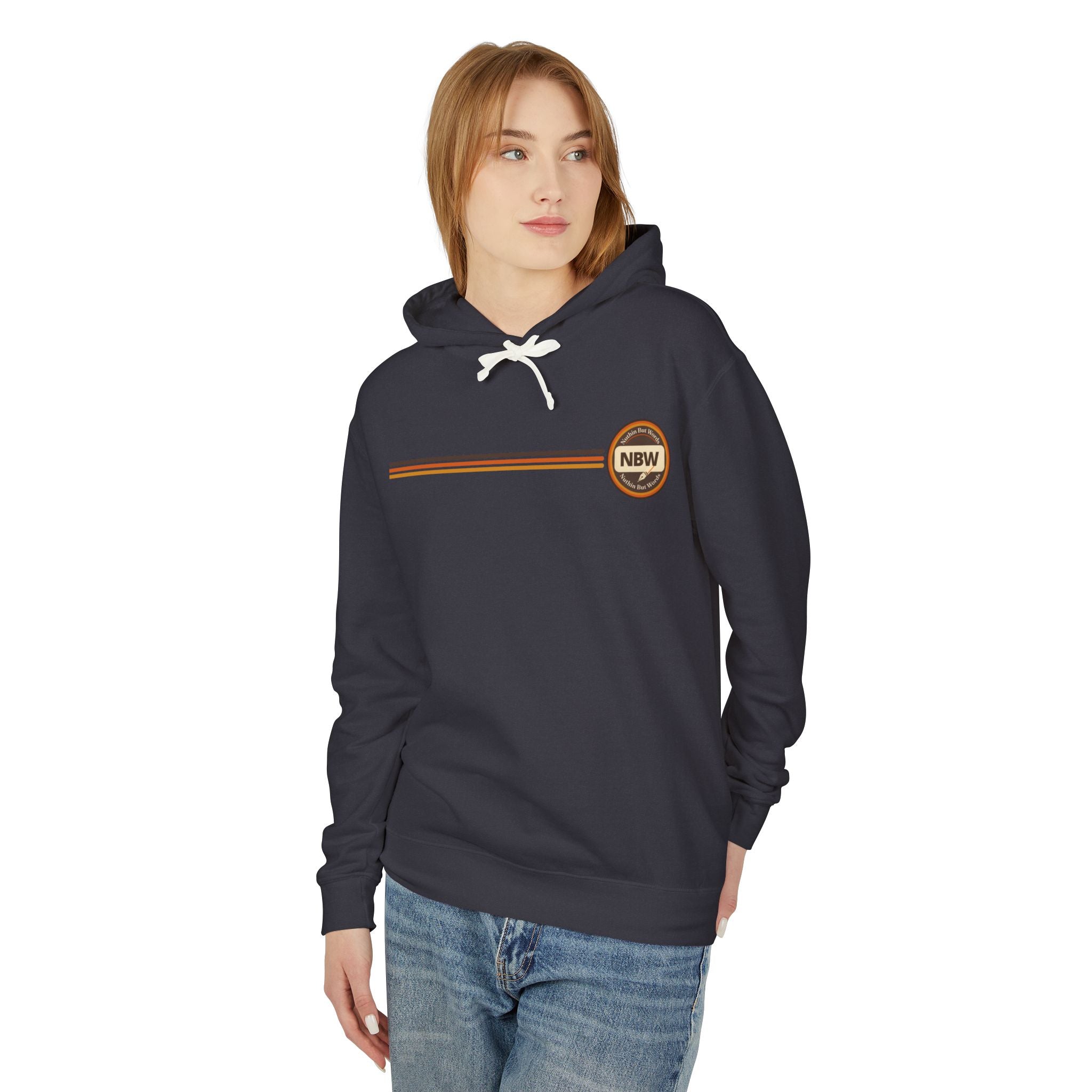 NBW Retro Stripe Hoodie — Lightweight Vintage Logo Sweatshirt