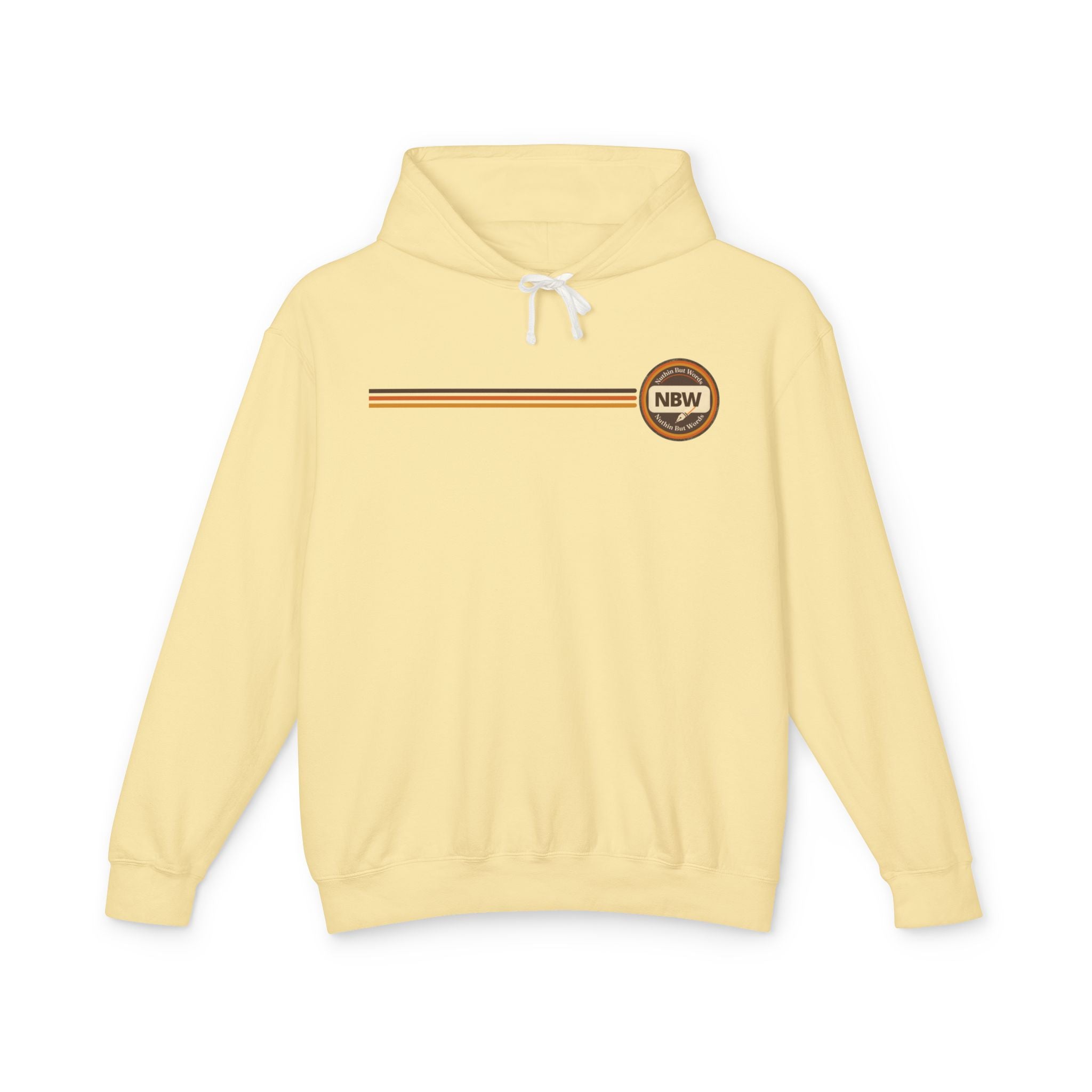 NBW Retro Stripe Hoodie — Lightweight Vintage Logo Sweatshirt