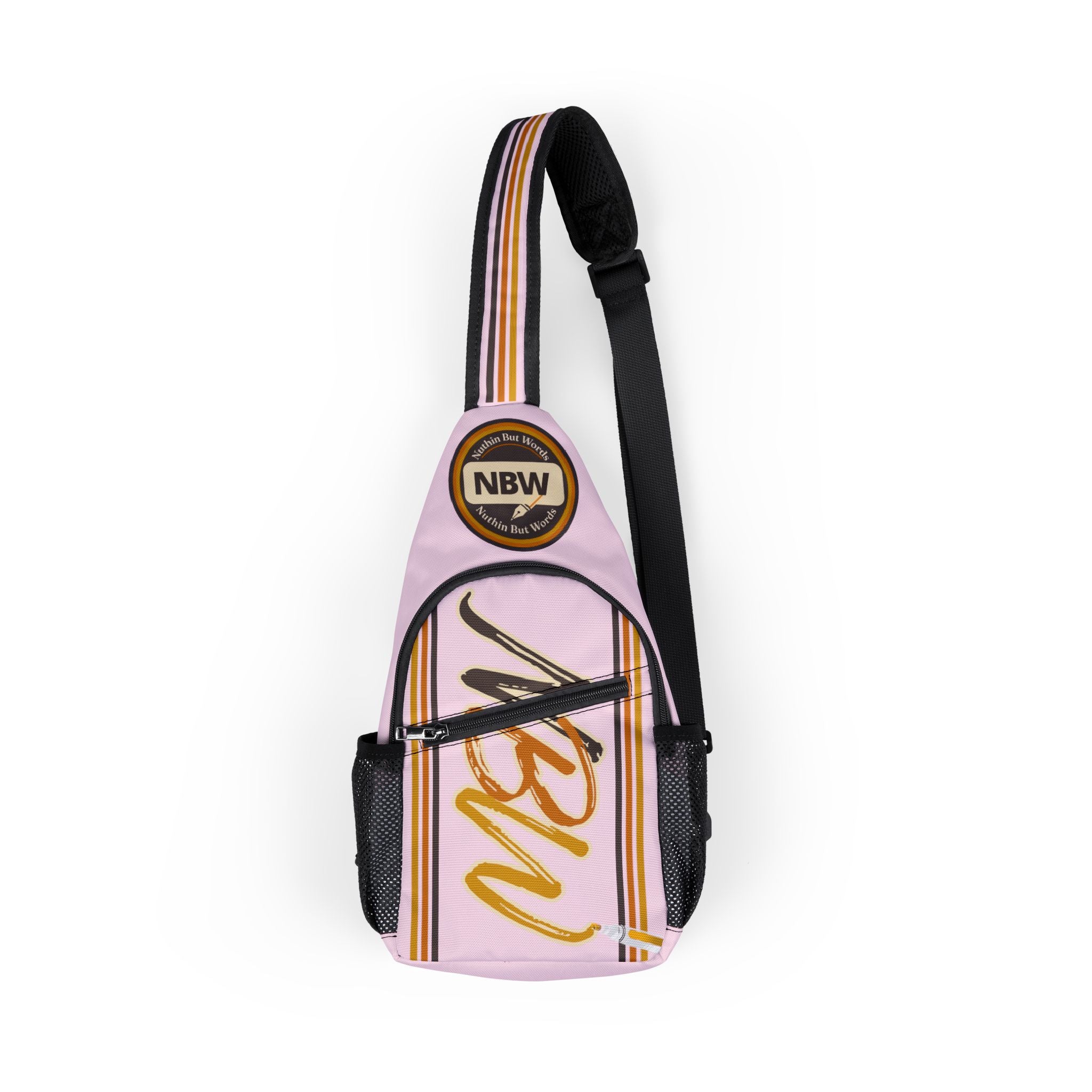 NBW Retro Stripe Chest Bag –Blossom Sling Pack Branded with Script