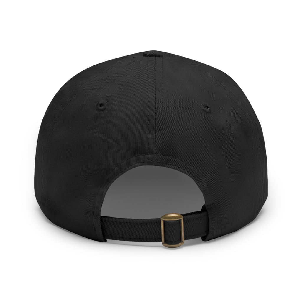 NBW Leather Patch Dad Hat — Vintage Round Logo Baseball Cap