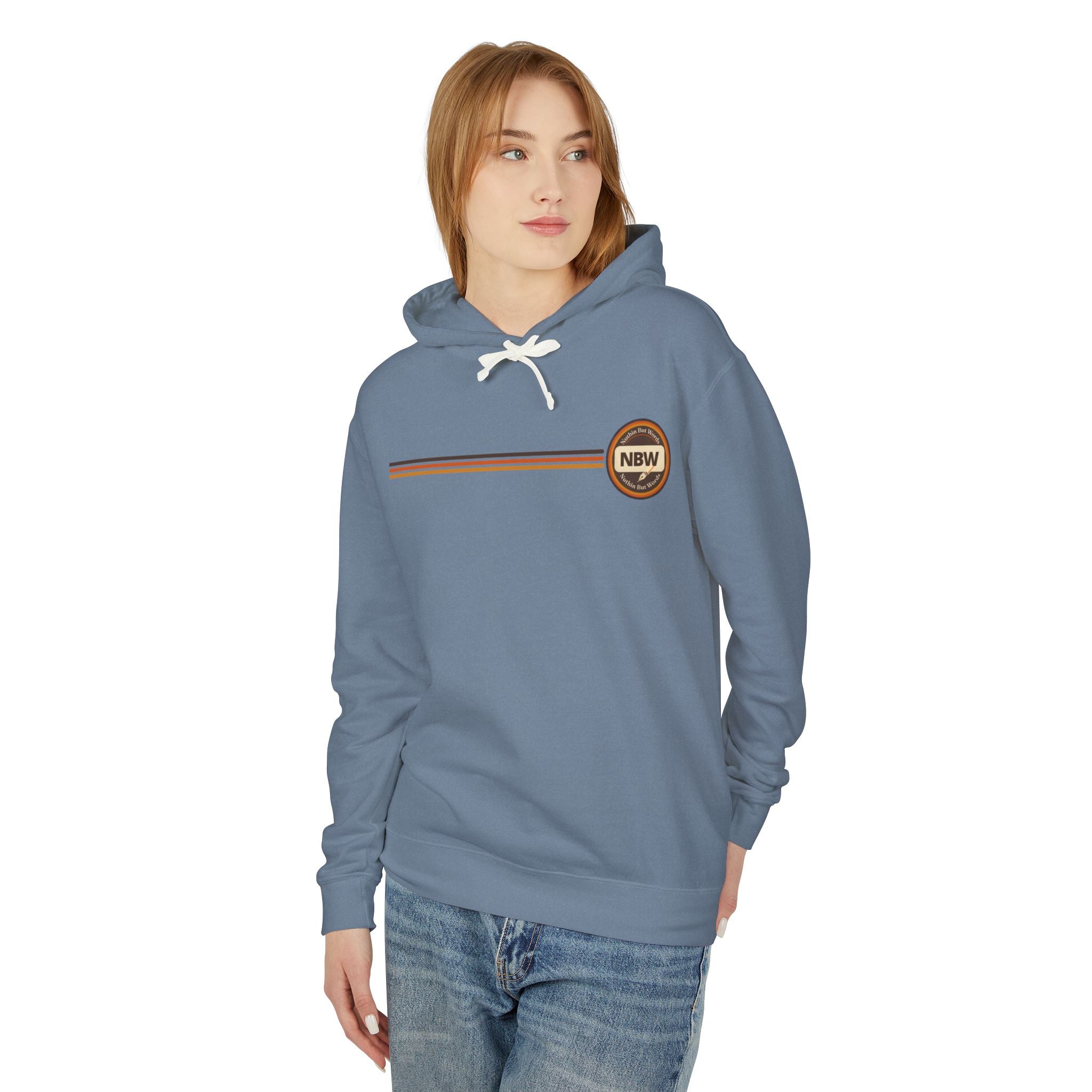 NBW Retro Stripe Hoodie — Lightweight Vintage Logo Sweatshirt