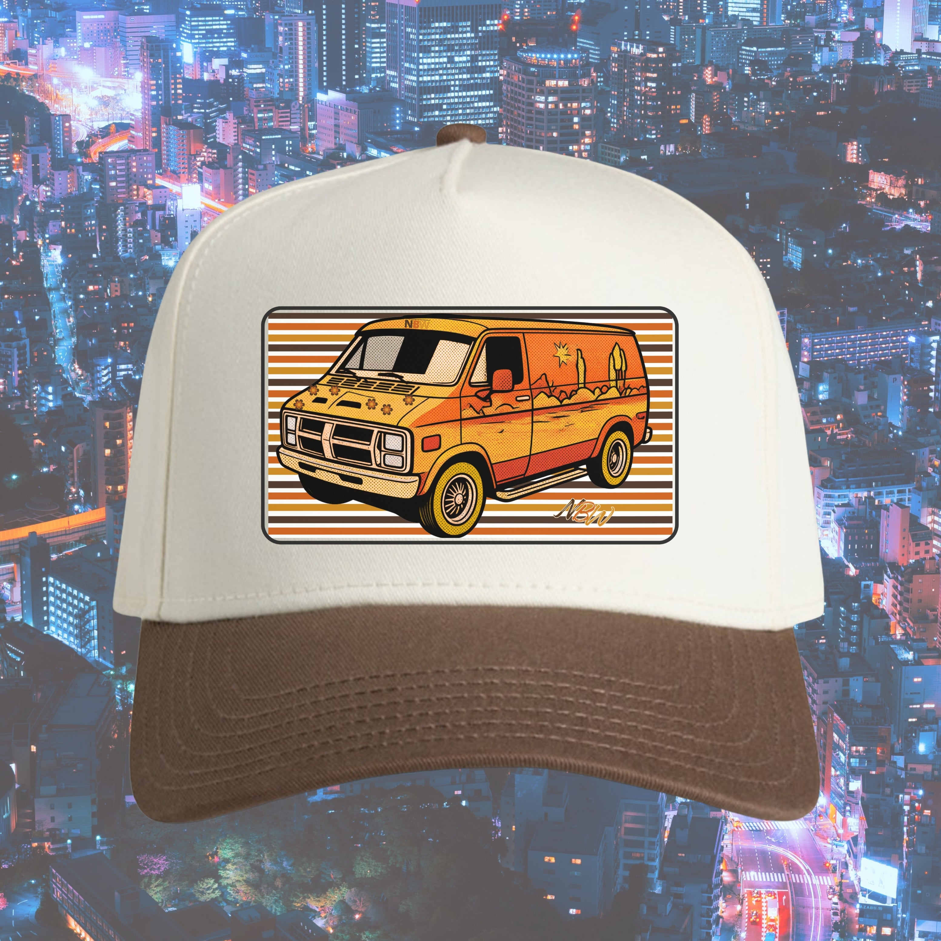 Retro Van Frame Cap — 70s Vintage Camper Van Hat one-size fit