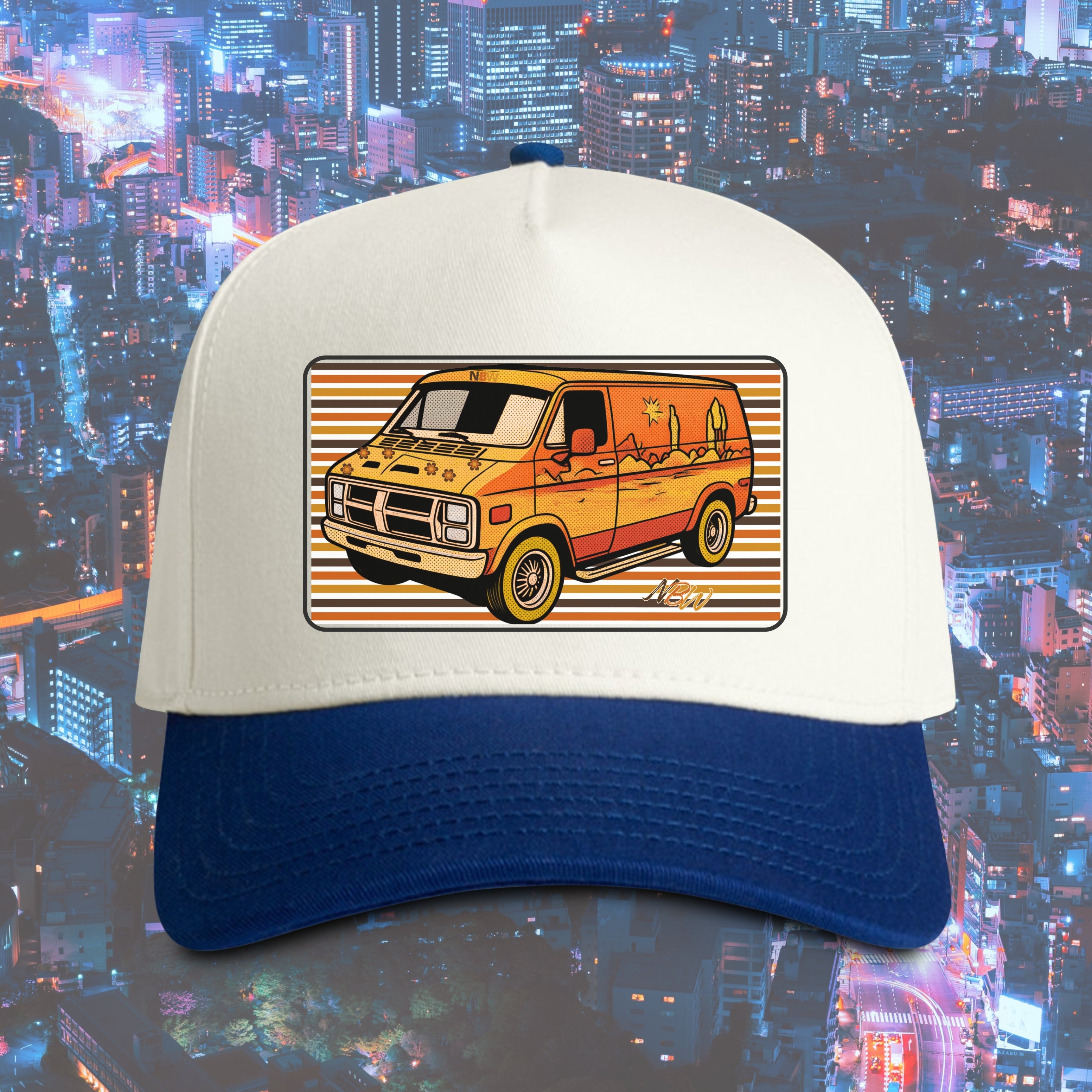 Retro Van Frame Cap — 70s Vintage Camper Van Hat one-size fit