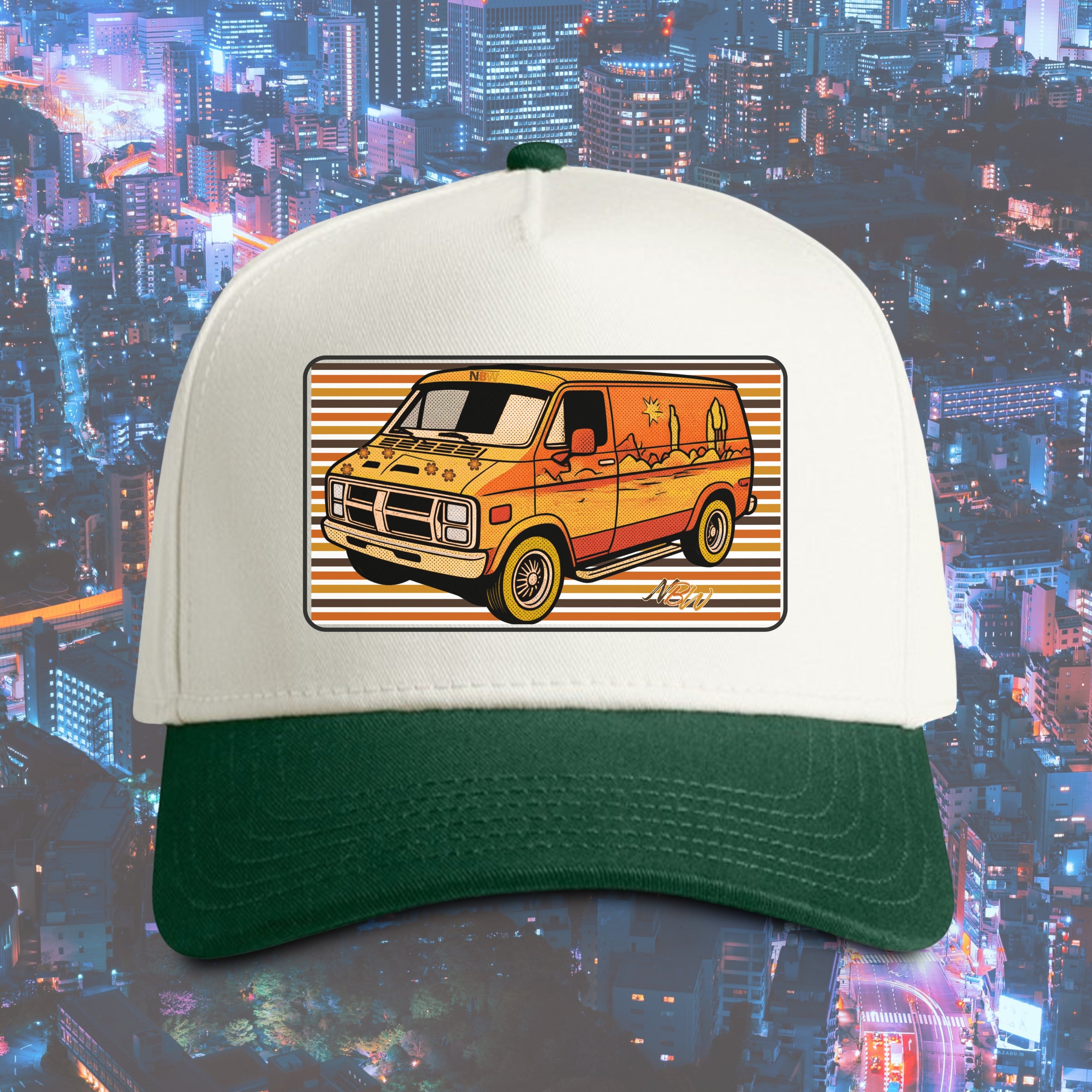 Retro Van Frame Cap — 70s Vintage Camper Van Hat one-size fit