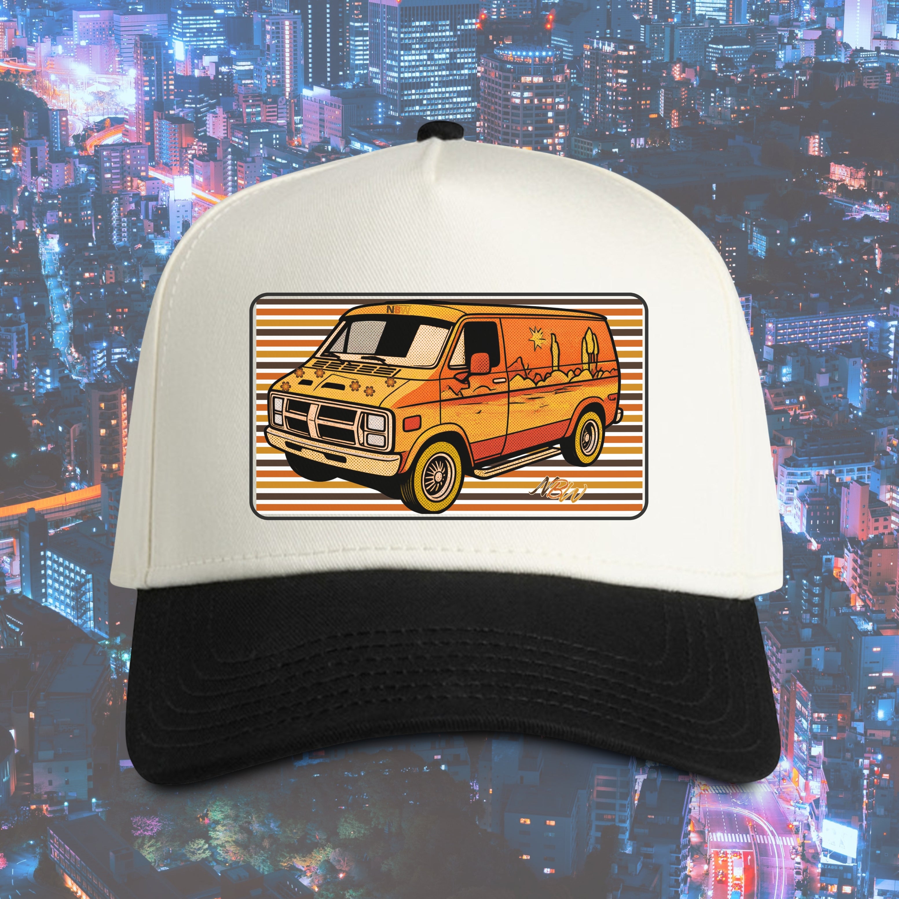 Retro Van Frame Cap — 70s Vintage Camper Van Hat one-size fit
