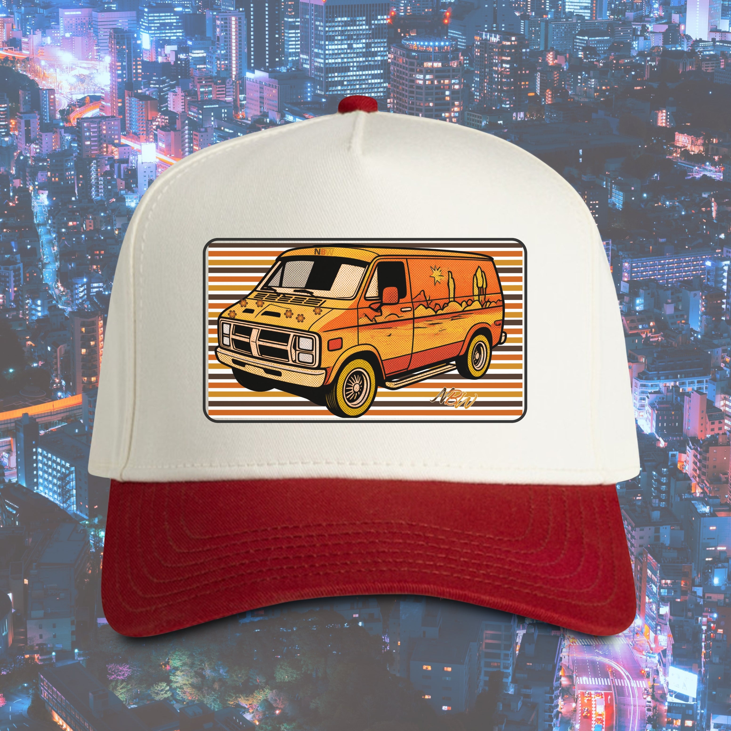 Retro Van Frame Cap — 70s Vintage Camper Van Hat one-size fit