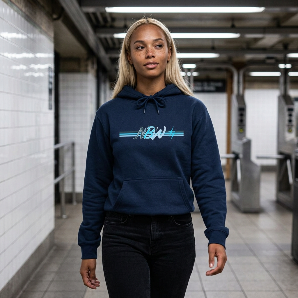 NBW Butterfly Circuit Hoodie — Retro Tech Graphic Fleece Hoodie