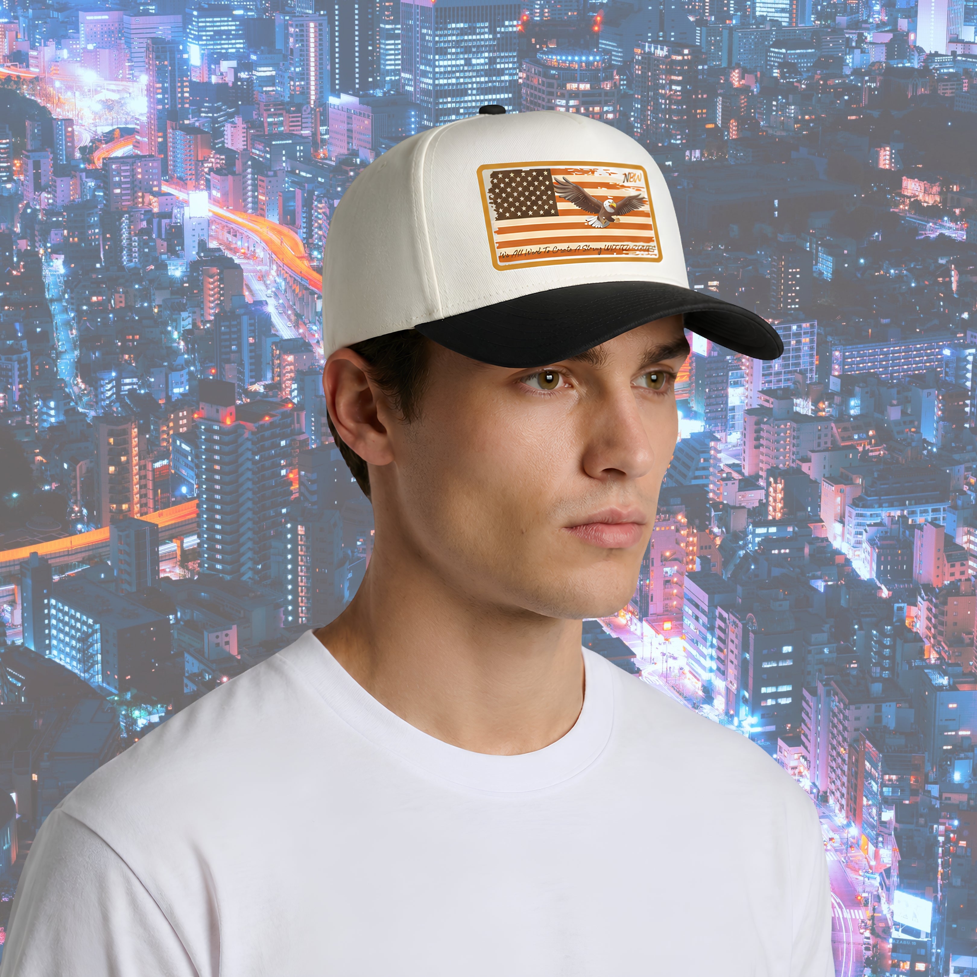 NBW American Flag Eagle Patch Cap one-size fit
