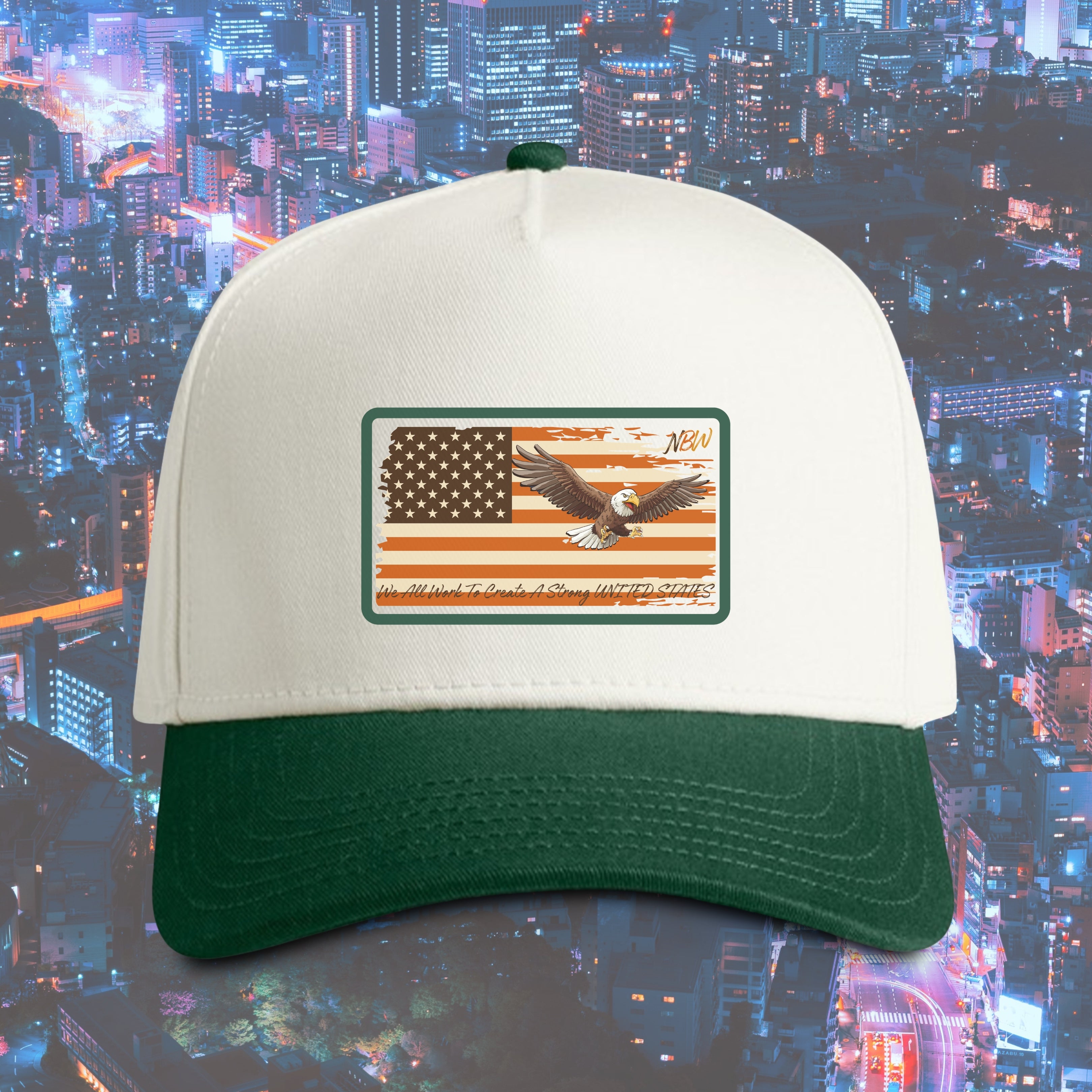 NBW American Flag Eagle Patch Cap one-size fit