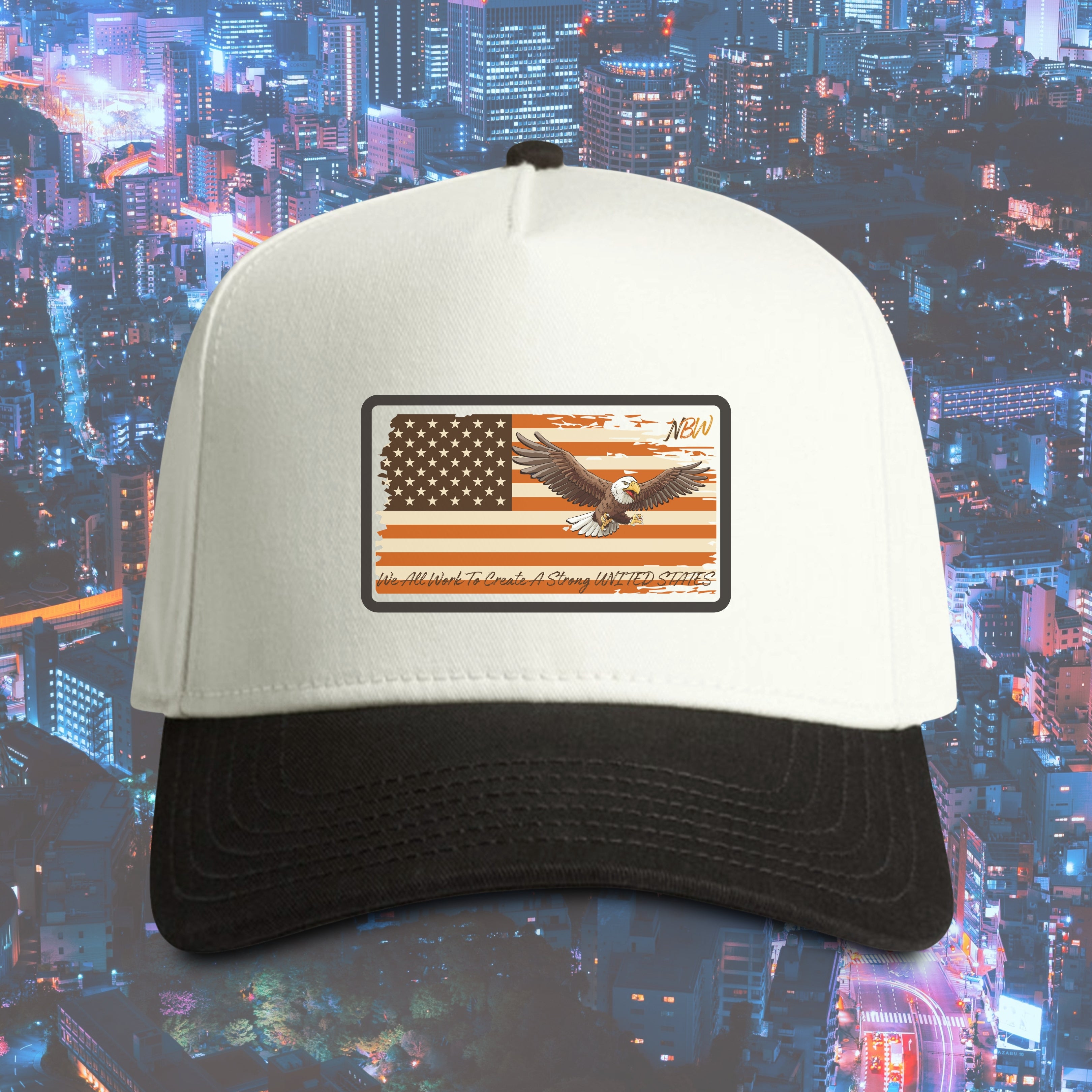 NBW American Flag Eagle Patch Cap one-size fit