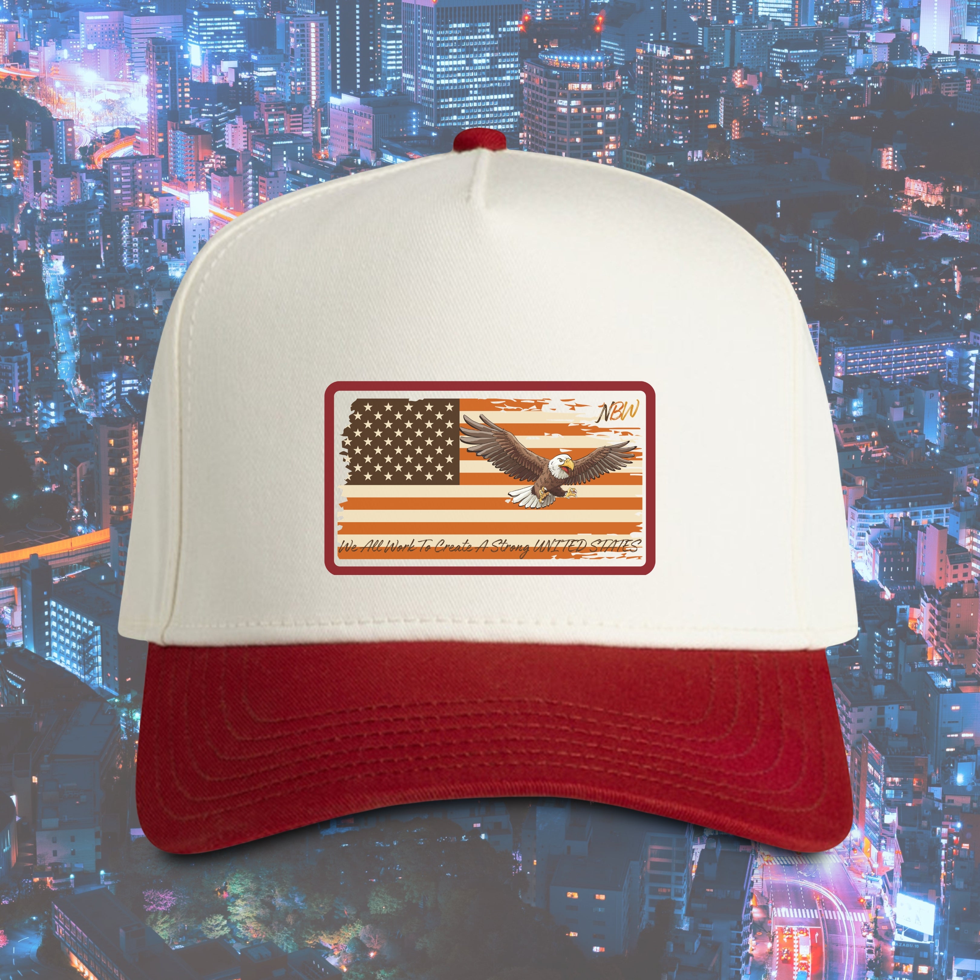 NBW American Flag Eagle Patch Cap one-size fit