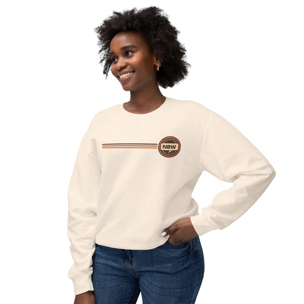 Crewneck Sweatshirt — Retro NBW Stripe Logo Lightweight Pullover