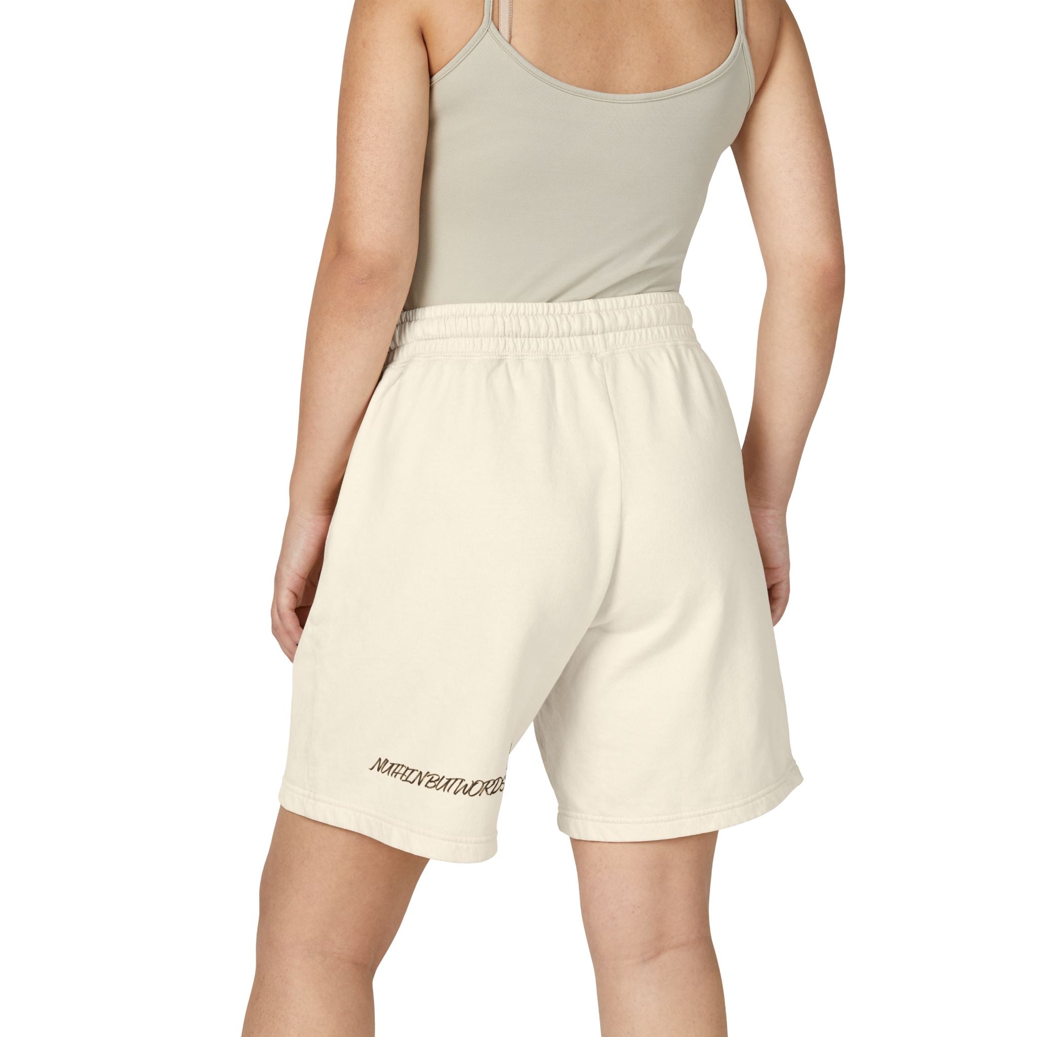 MBW Sweat Shorts — Retro Stripe 'Alone' Graphic Lightweight Fleece