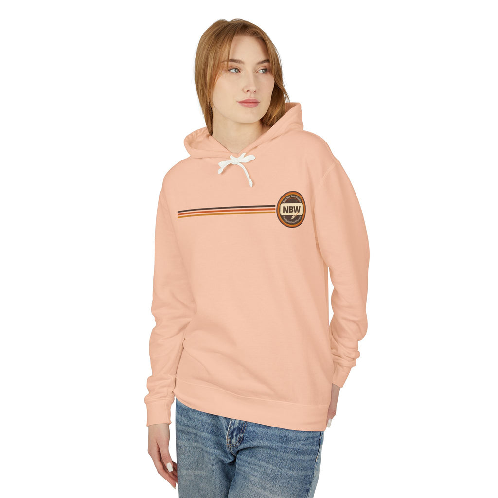 NBW Retro Stripe Hoodie — Lightweight Vintage Logo Sweatshirt