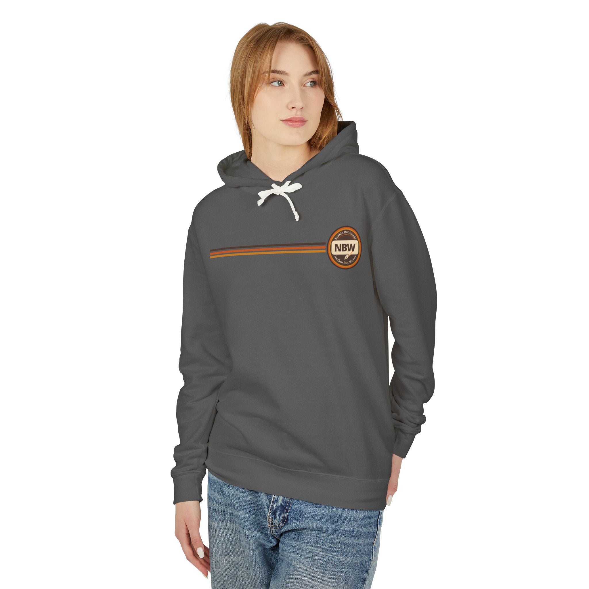 NBW Retro Stripe Hoodie — Lightweight Vintage Logo Sweatshirt