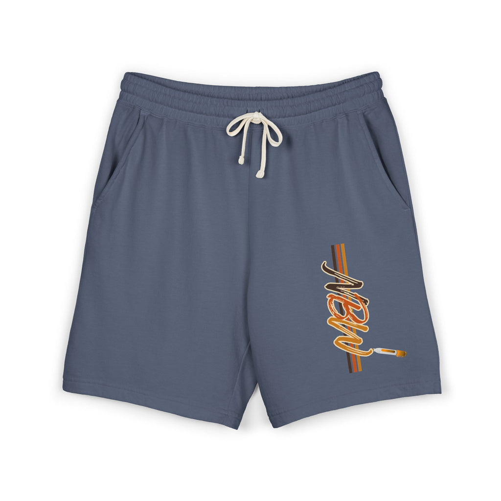 MBW Sweat Shorts — Retro Stripe 'Alone' Graphic Lightweight Fleece
