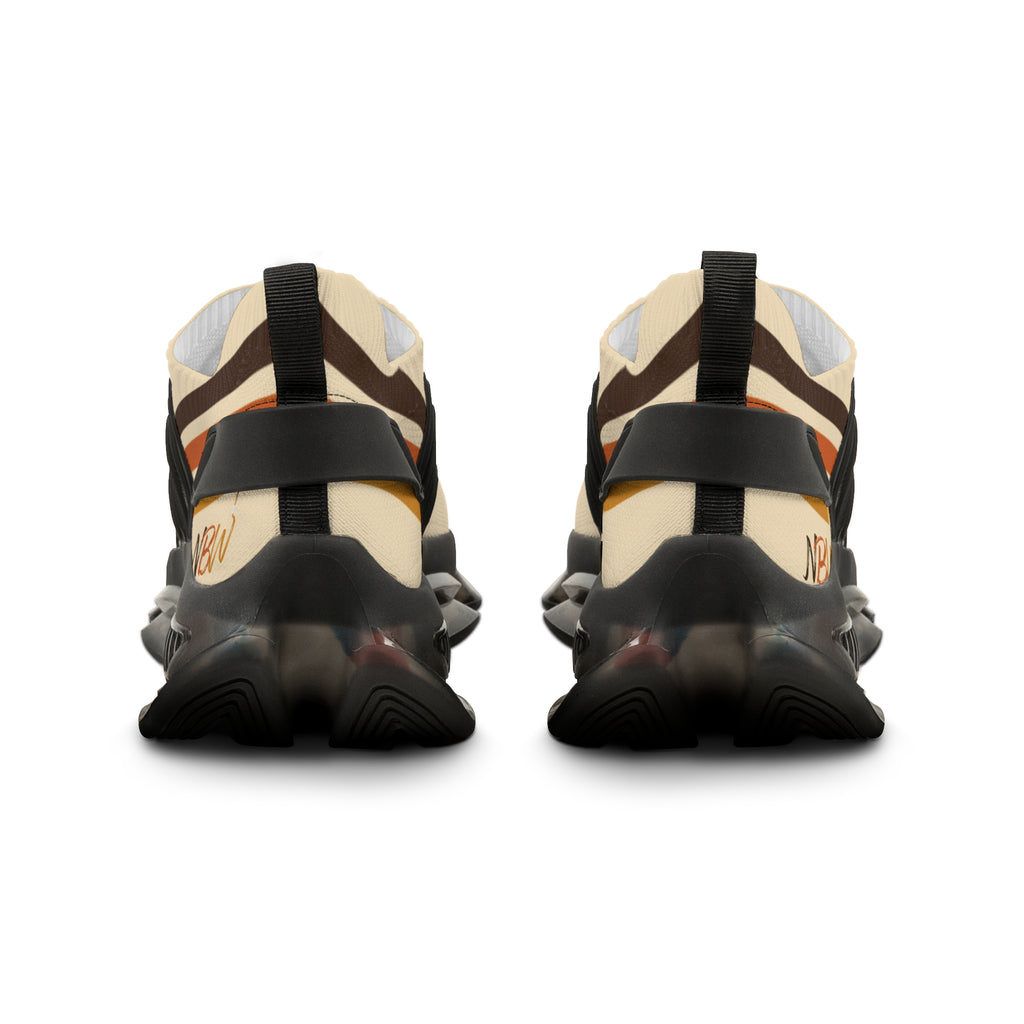 Mesh Running Sneakers — Lightweight Beige Graphic Athletic Shoes