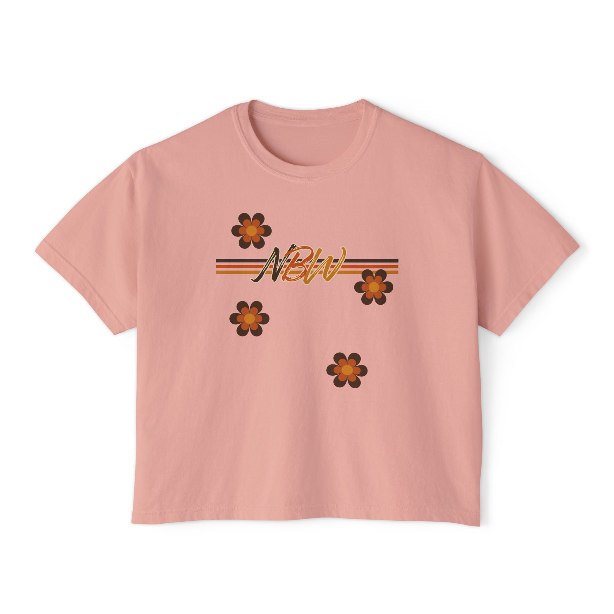 NBM Retro Floral 'New' Boxy Tee — 70s Daisy Graphic Women's Shirt