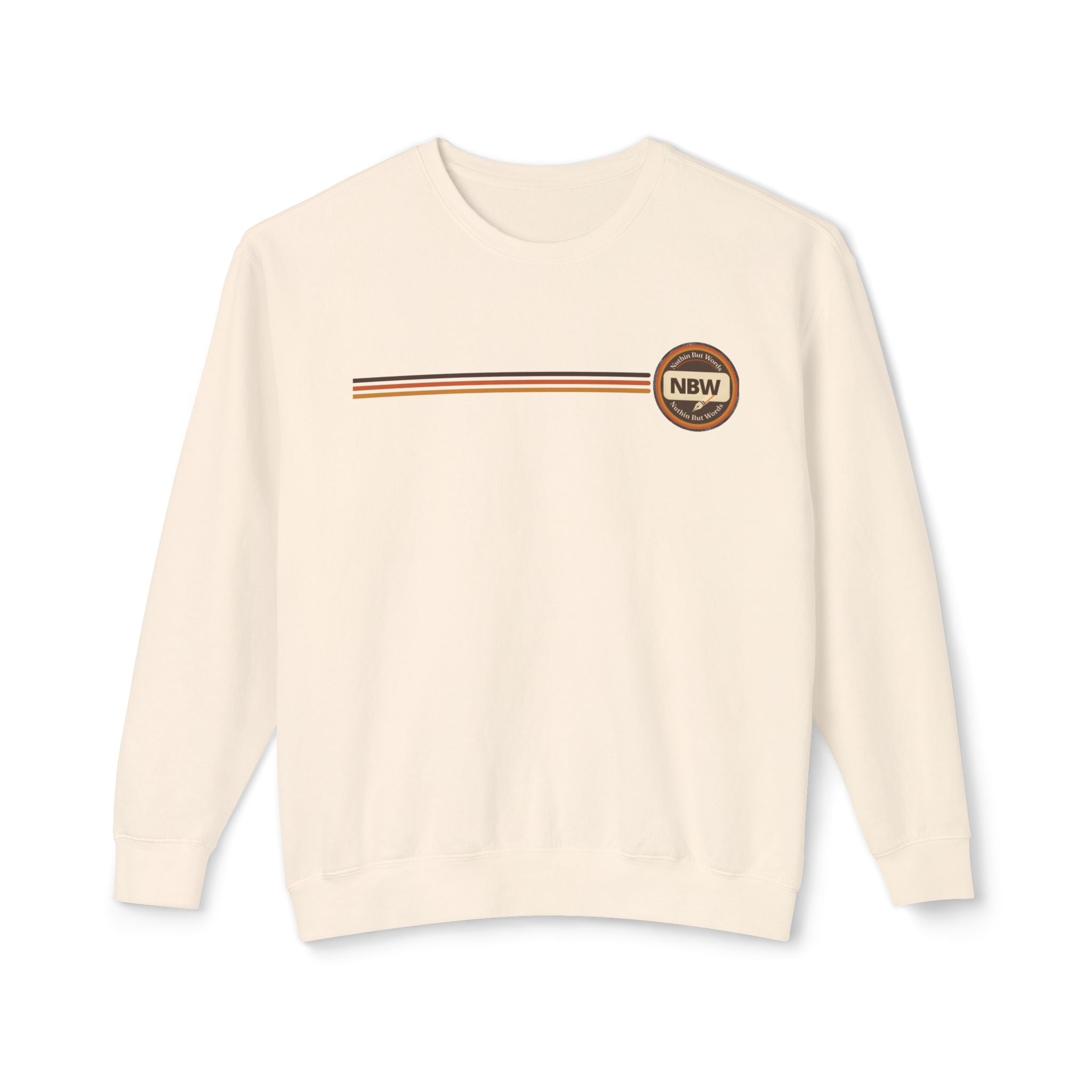 Crewneck Sweatshirt — Retro NBW Stripe Logo Lightweight Pullover