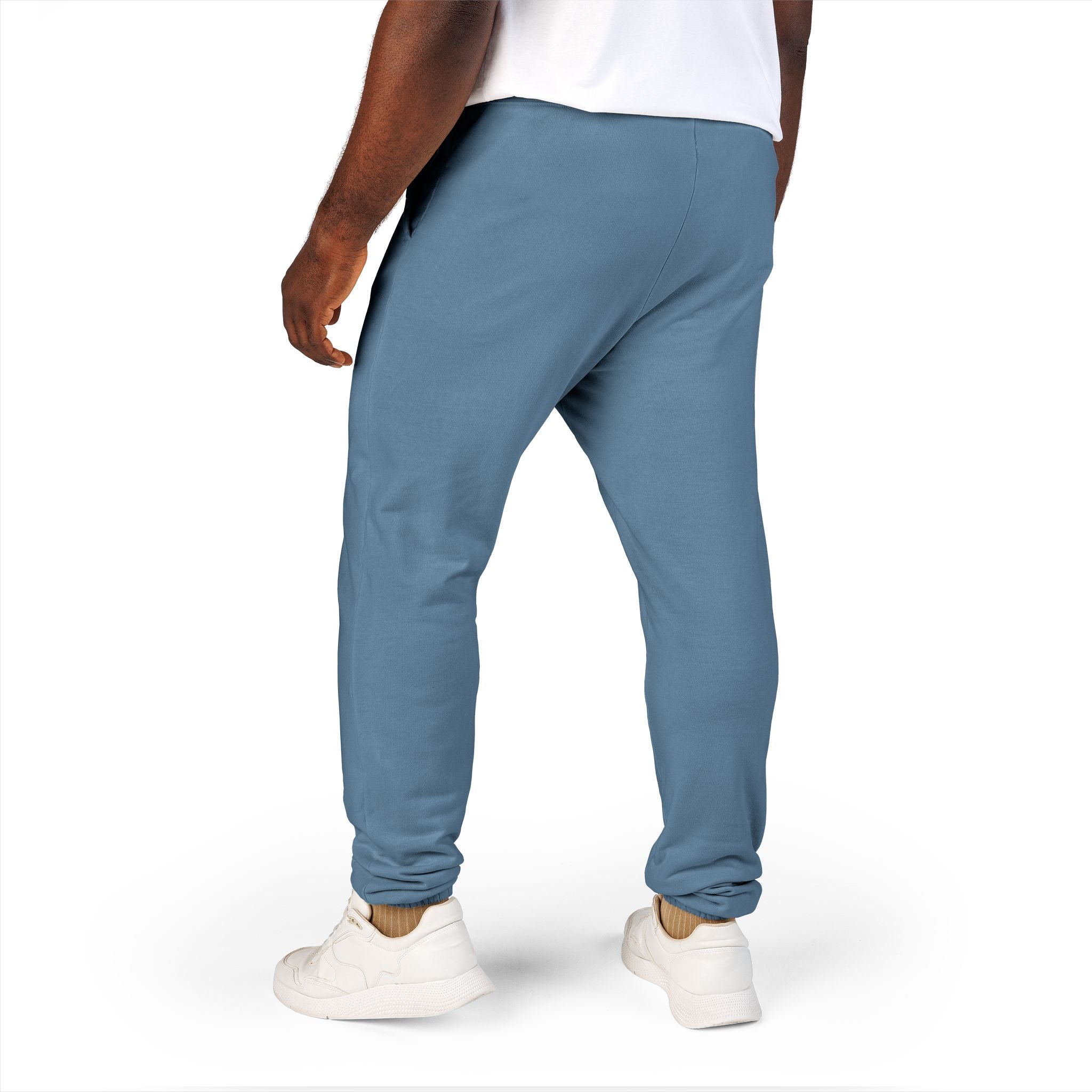Men's Comfort Color Olive 'Navy' Graphic NBW Sweatpants — Casual Fleece Joggers with Side Print