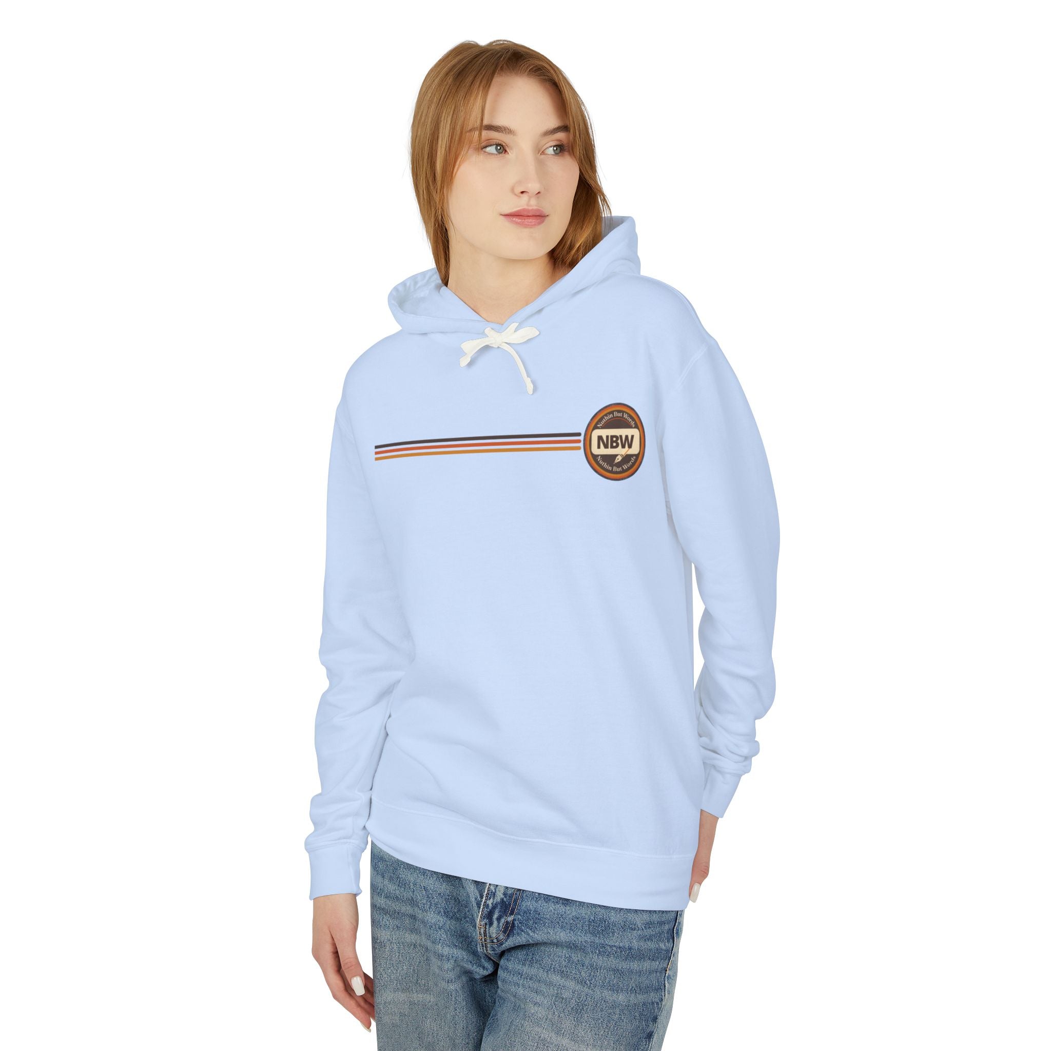 NBW Retro Stripe Hoodie — Lightweight Vintage Logo Sweatshirt